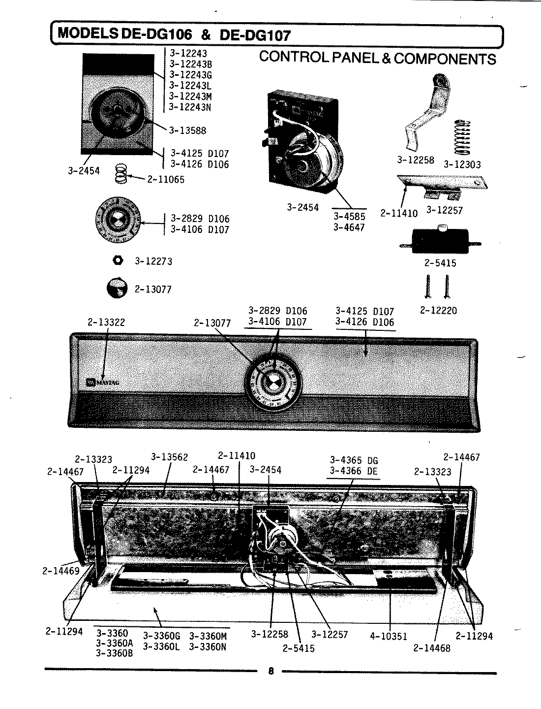 01 - CONTROL PANEL & COMPONENTS