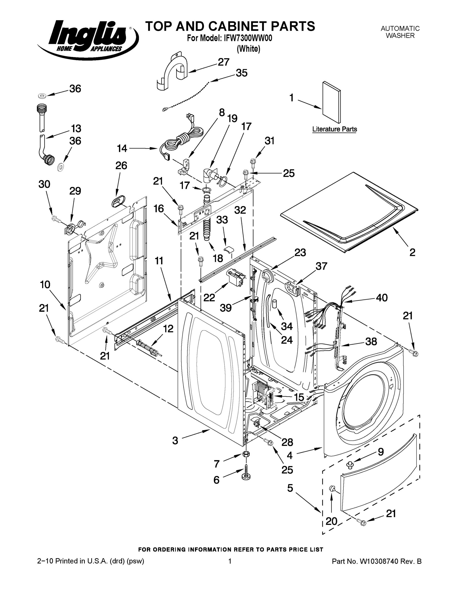 01 - TOP AND CABINET PARTS