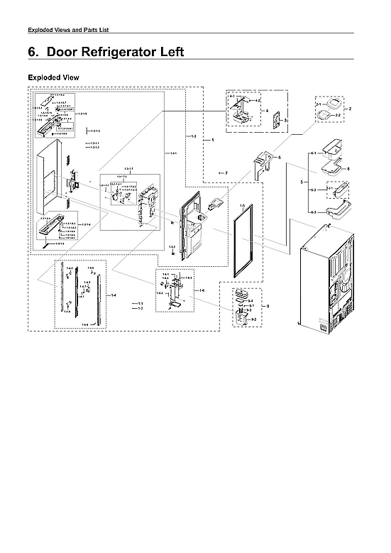 Left Refrigerator Door Parts