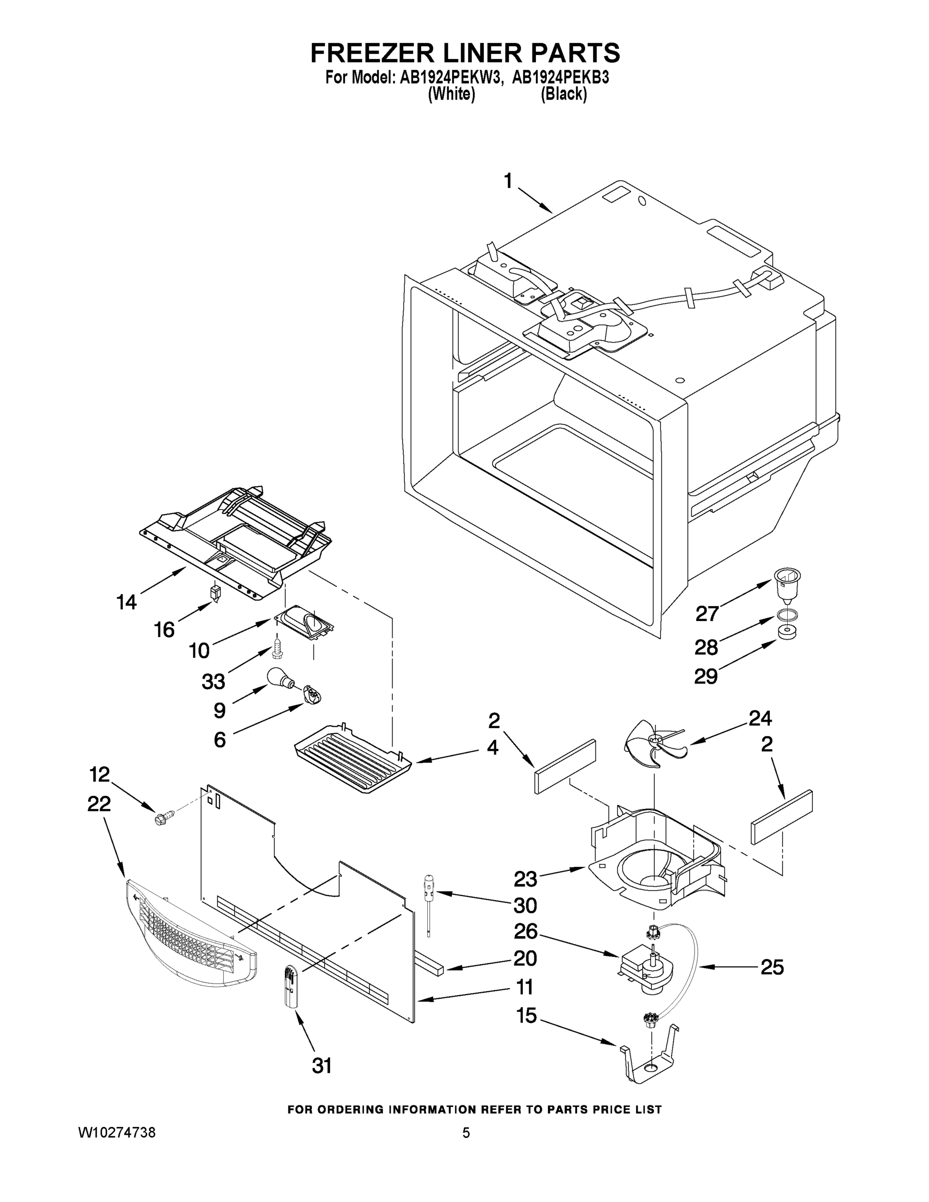 03 - FREEZER LINER PARTS