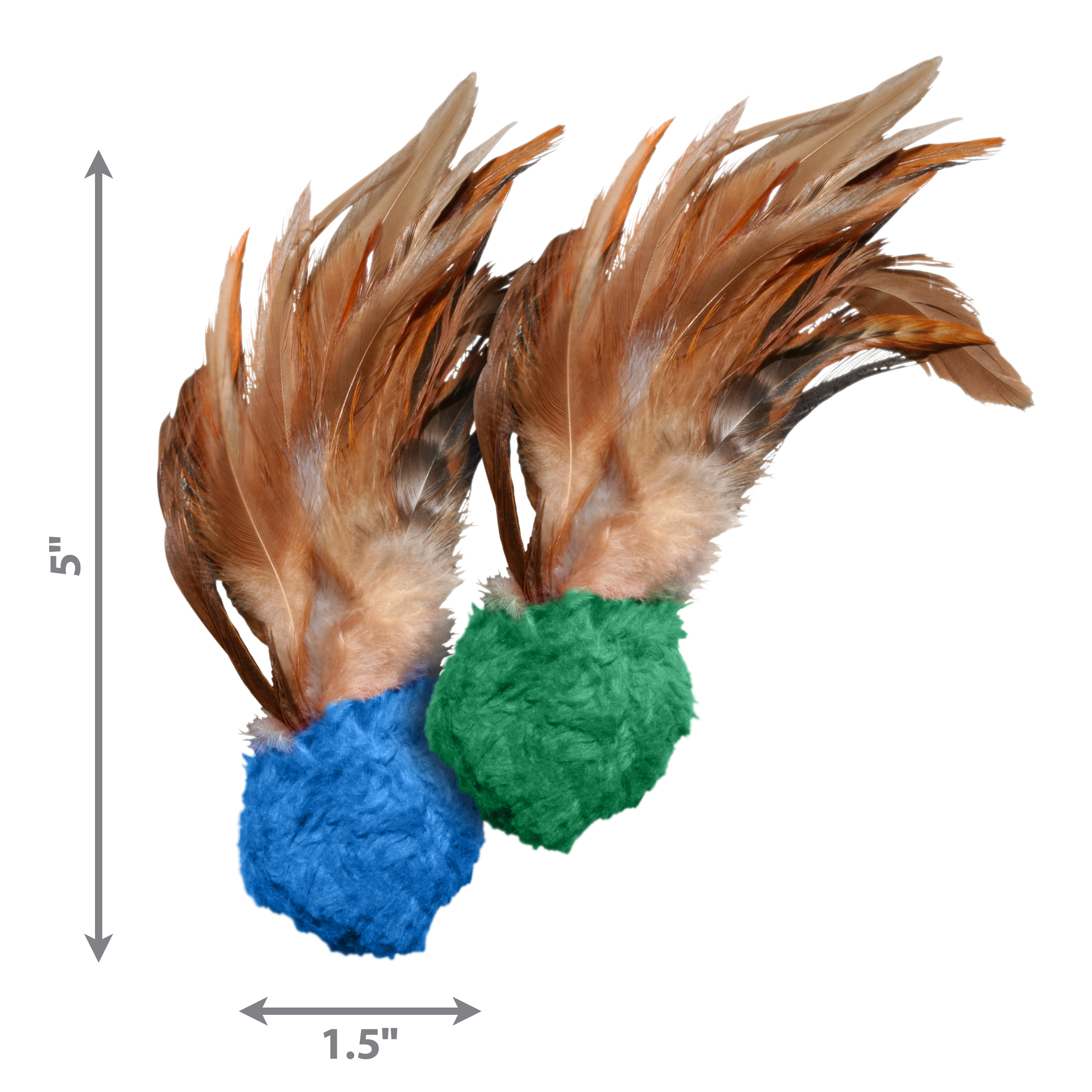 Naturals Crinkle Ball w/Feathers dimoffpack product afbeelding