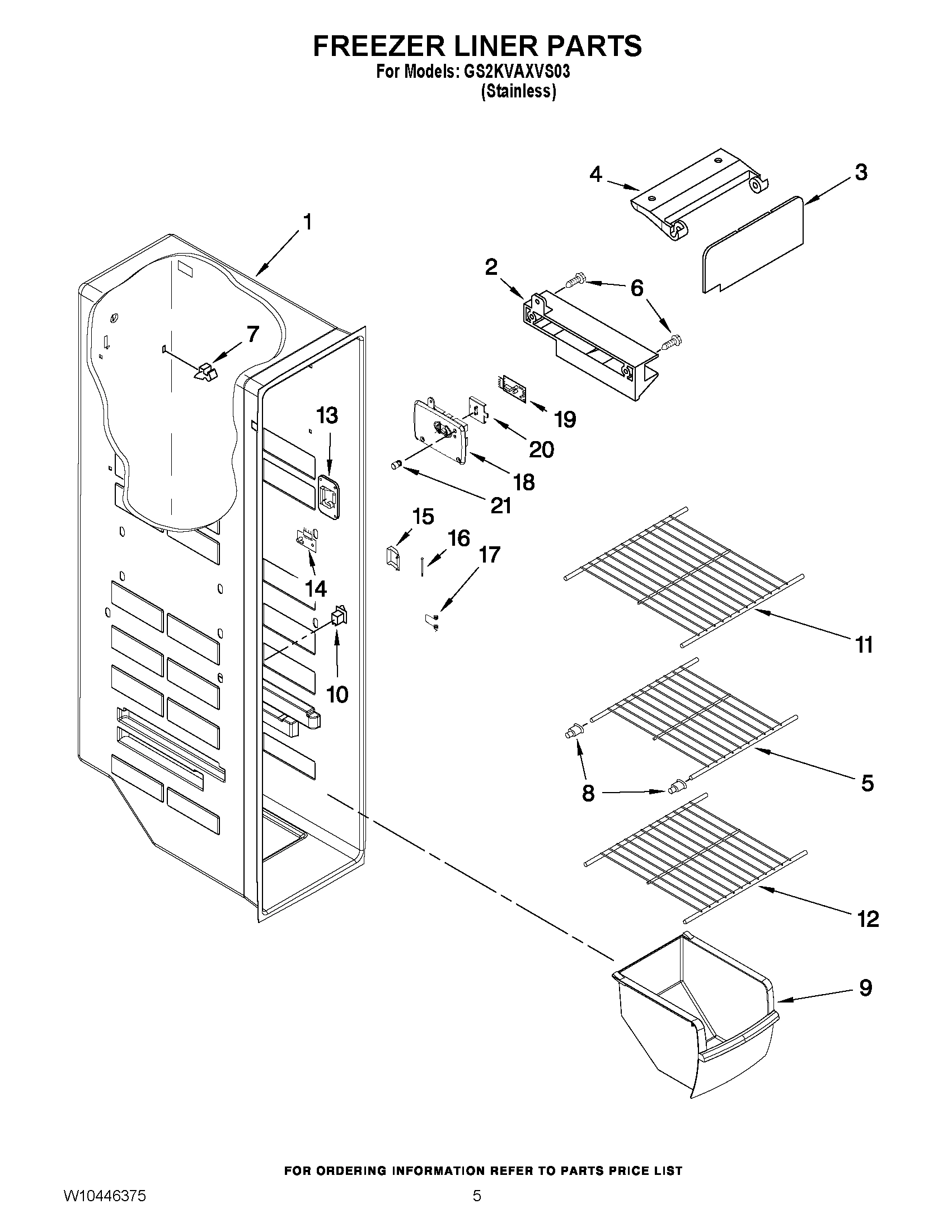 04 - FREEZER LINER PARTS