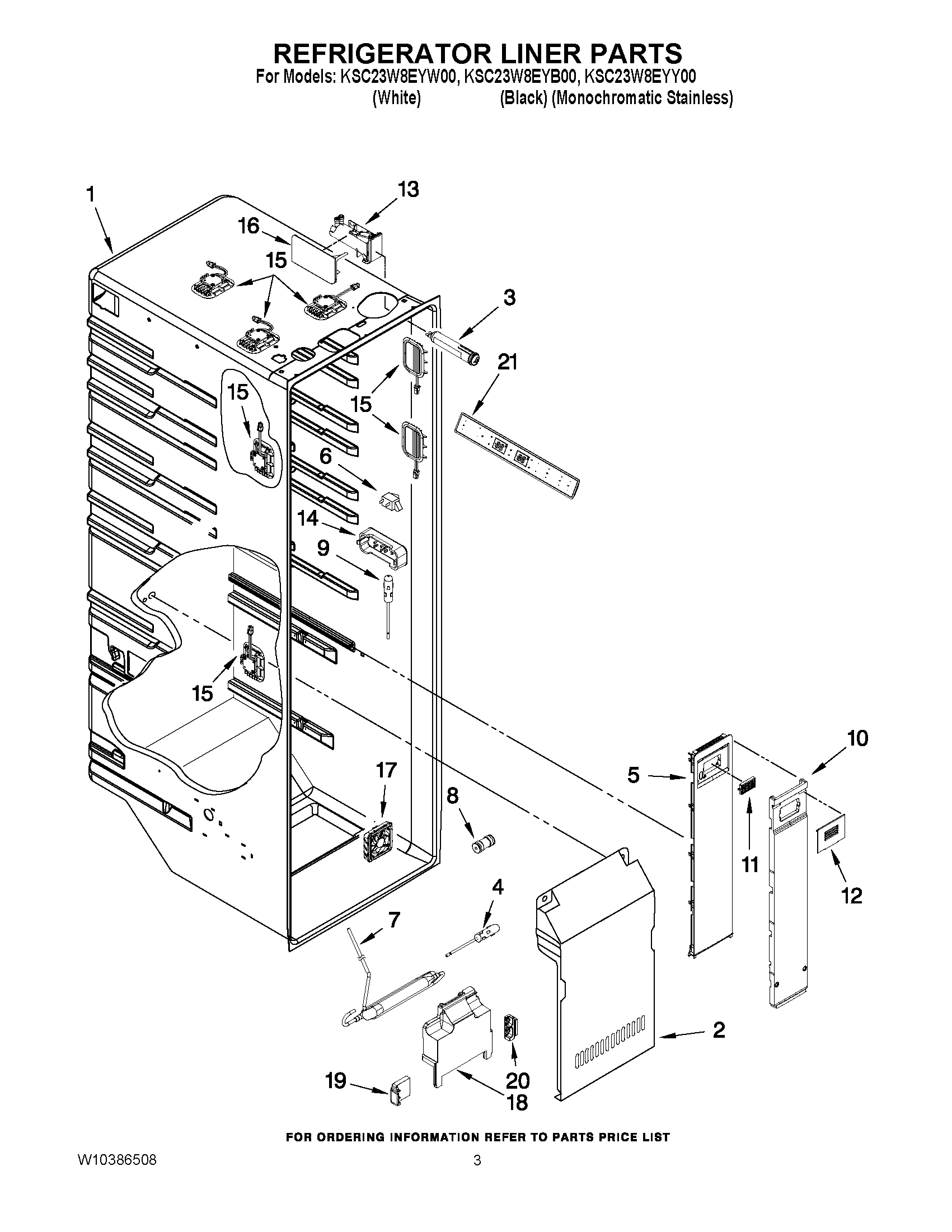 02 - REFRIGERATOR LINER PARTS