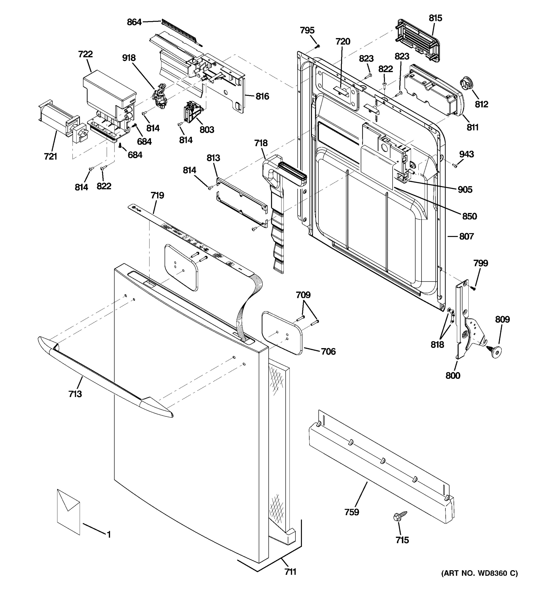 ESCUTCHEON & DOOR ASSEMBLY