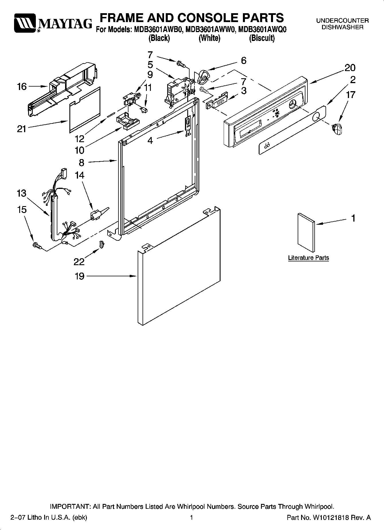01 - FRAME AND CONSOLE PARTS