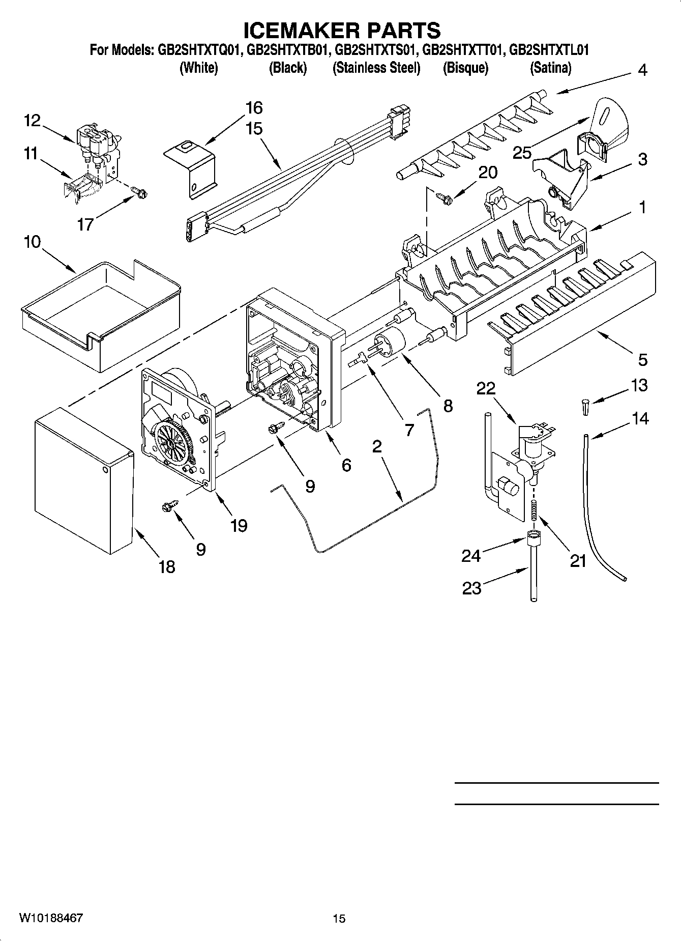 08 - ICEMAKER PARTS, OPTIONAL PARTS (NOT INCLUDED)
