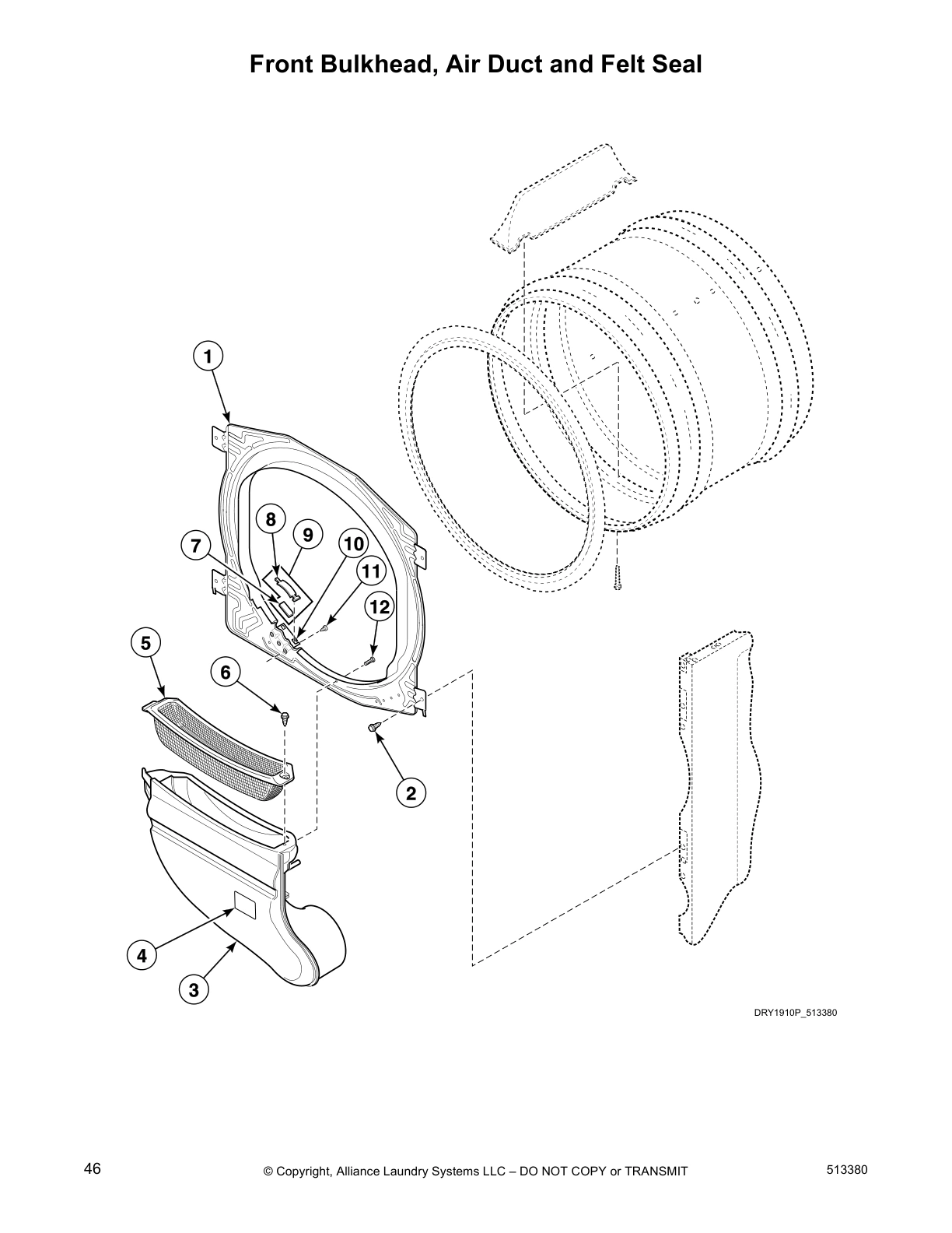 Front Bulkhead, Air Duct and Felt Seal