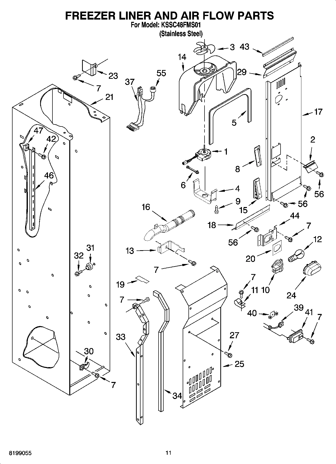 08 - FREEZER LINER AND AIR FLOW PARTS