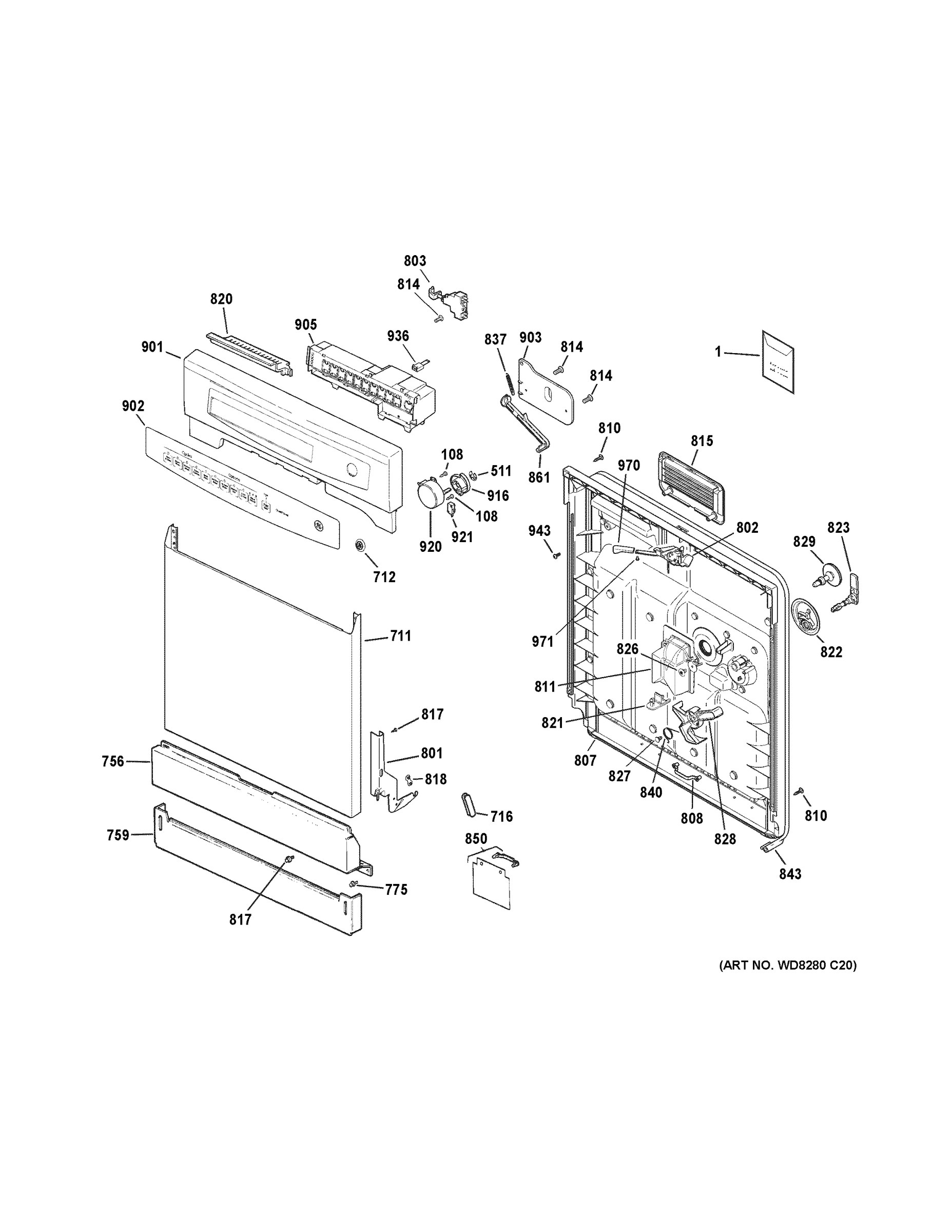 ESCUTCHEON & DOOR ASSEMBLY
