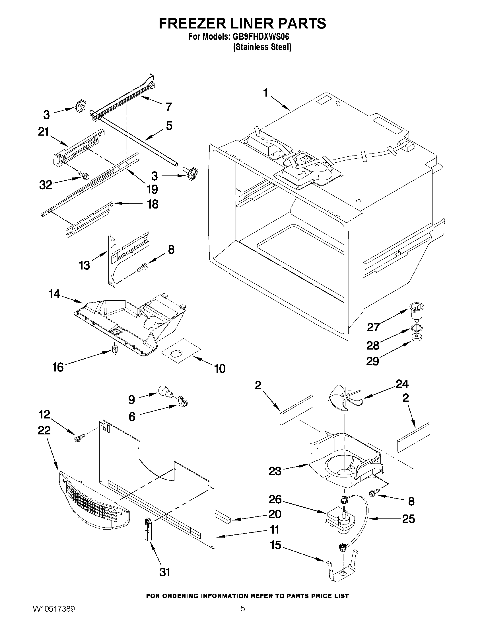 03 - FREEZER LINER PARTS