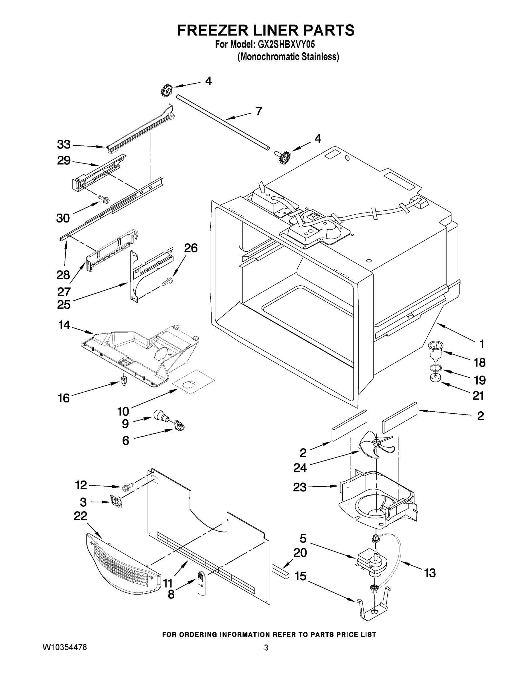 02 - FREEZER LINER PARTS