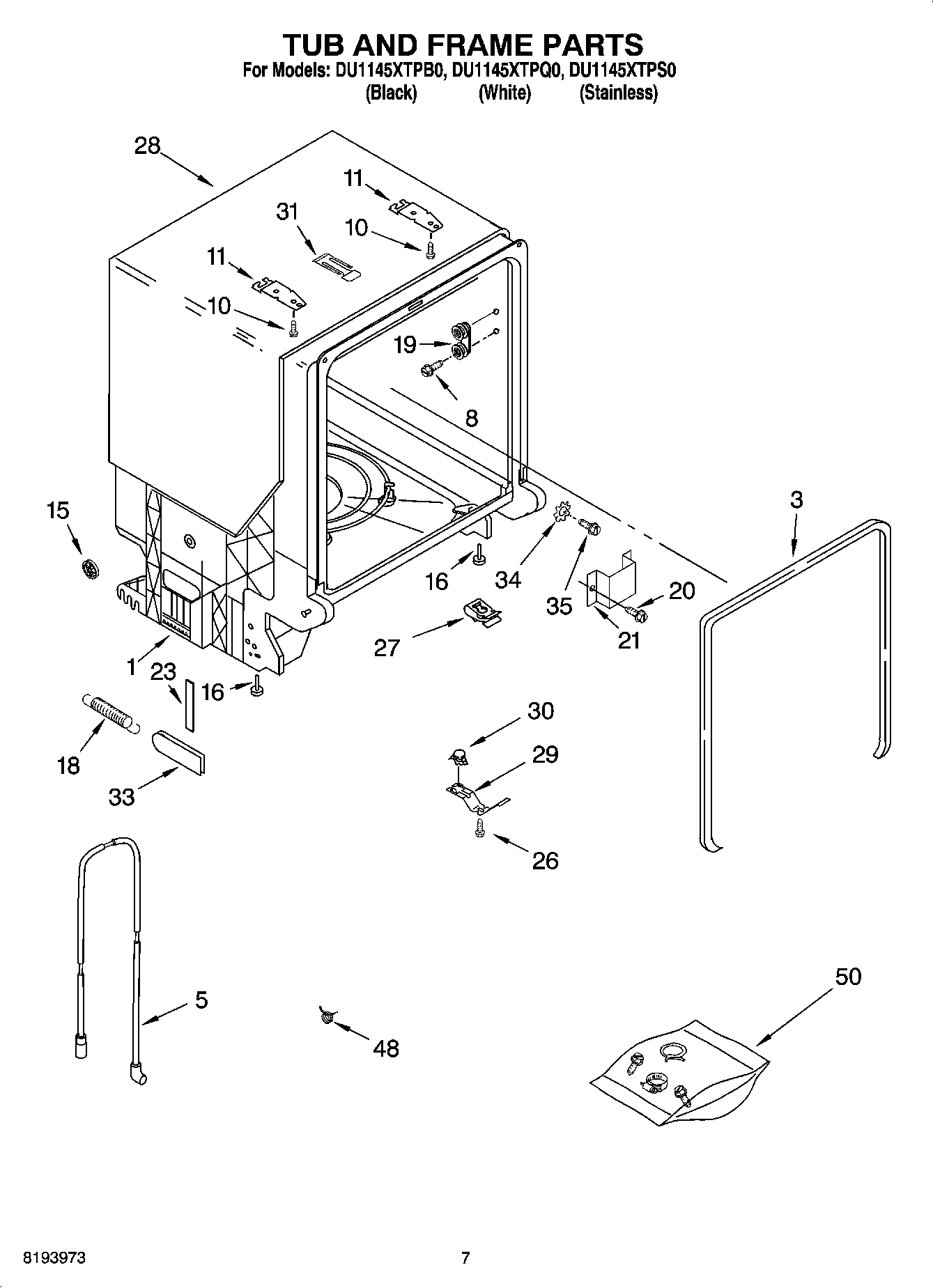 07 - TUB AND FRAME PARTS
