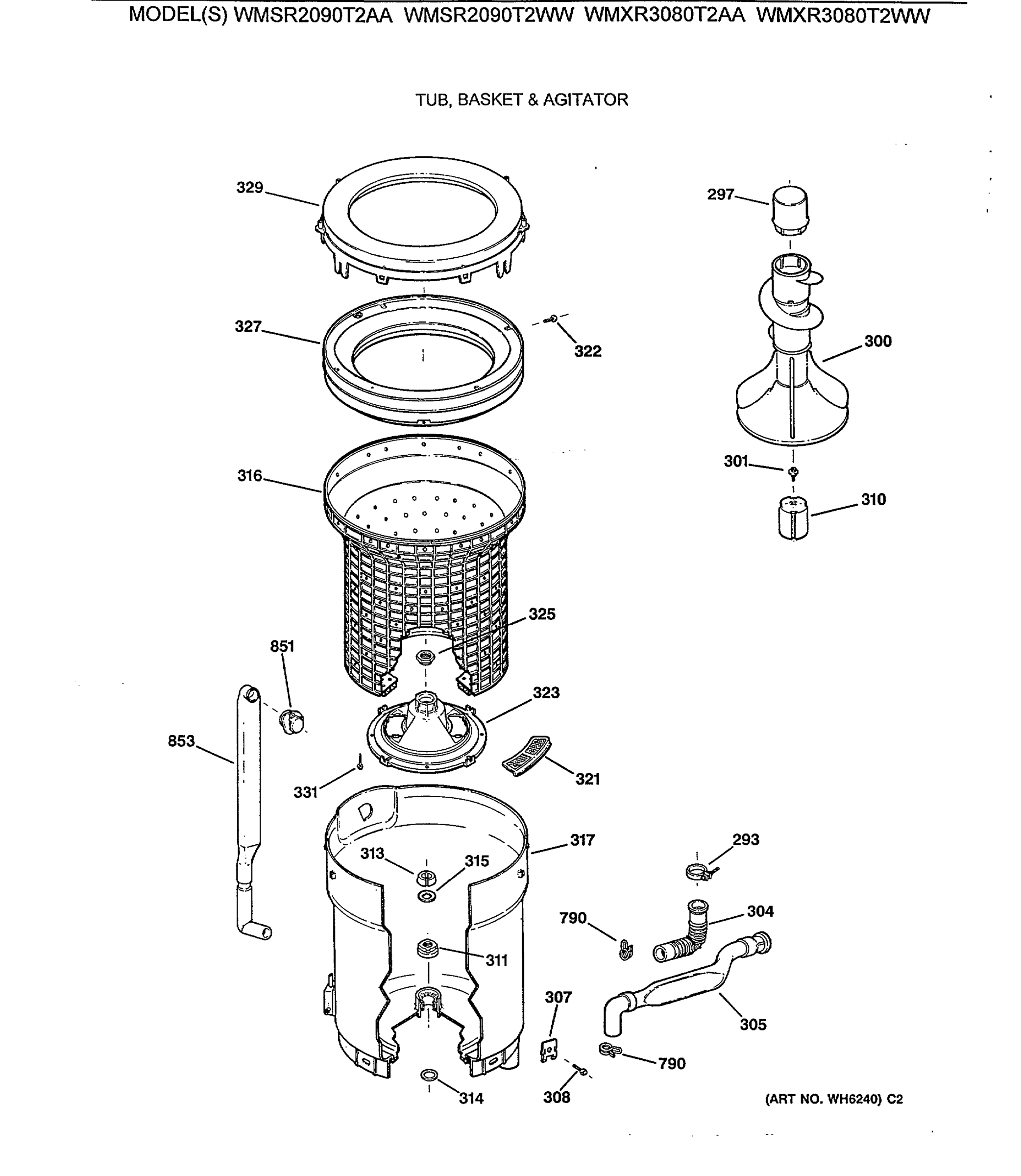 TUB, BASKET & AGITATOR