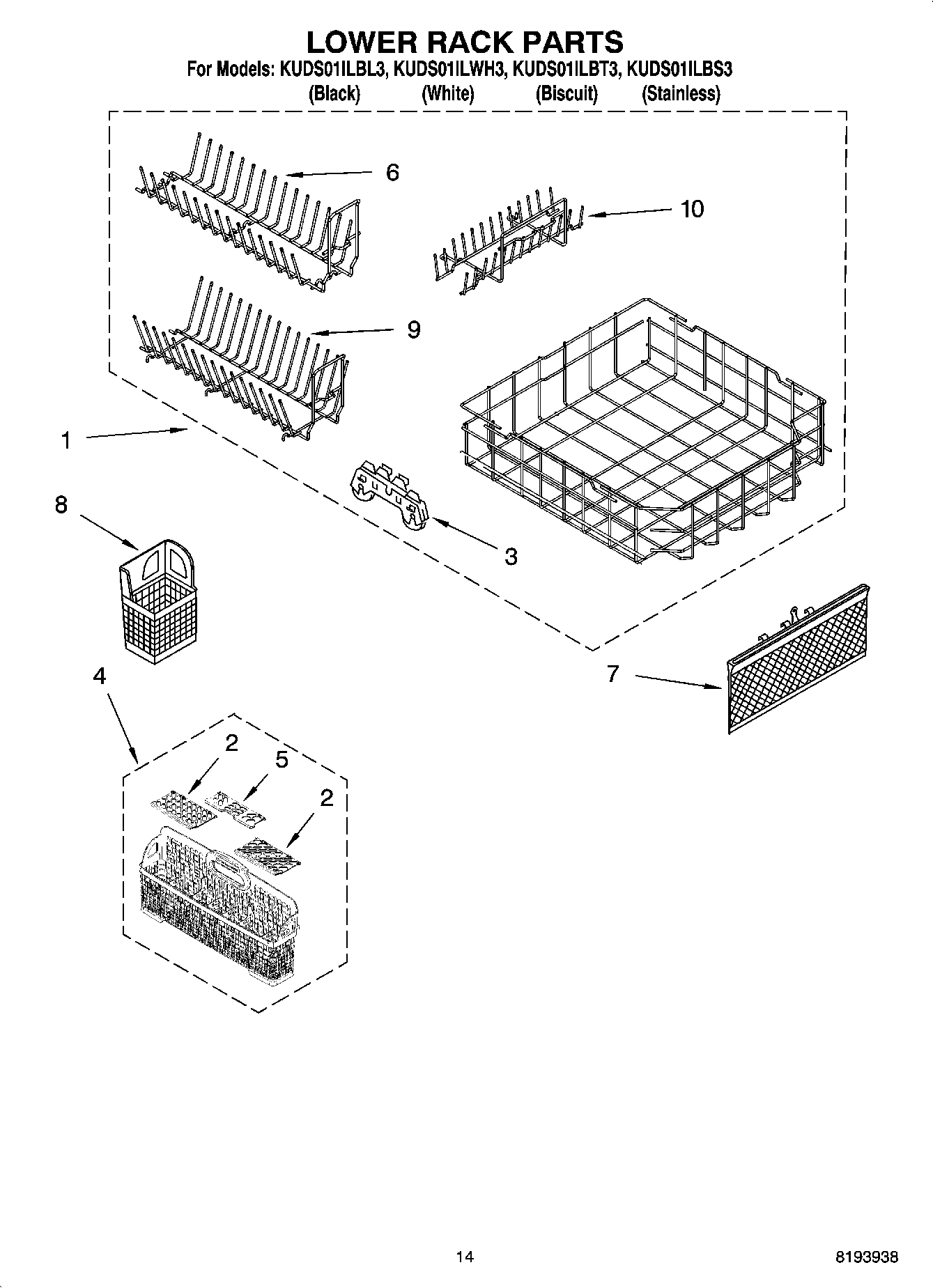 11 - LOWER RACK PARTS