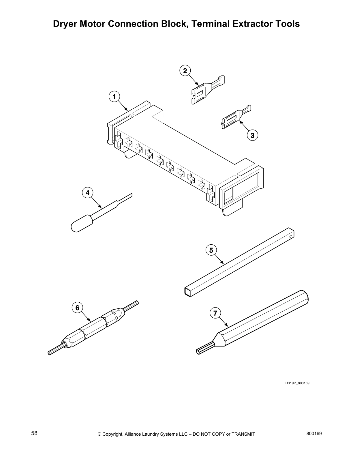 Dryer Motor Connection Block, Terminal Extractor Tools