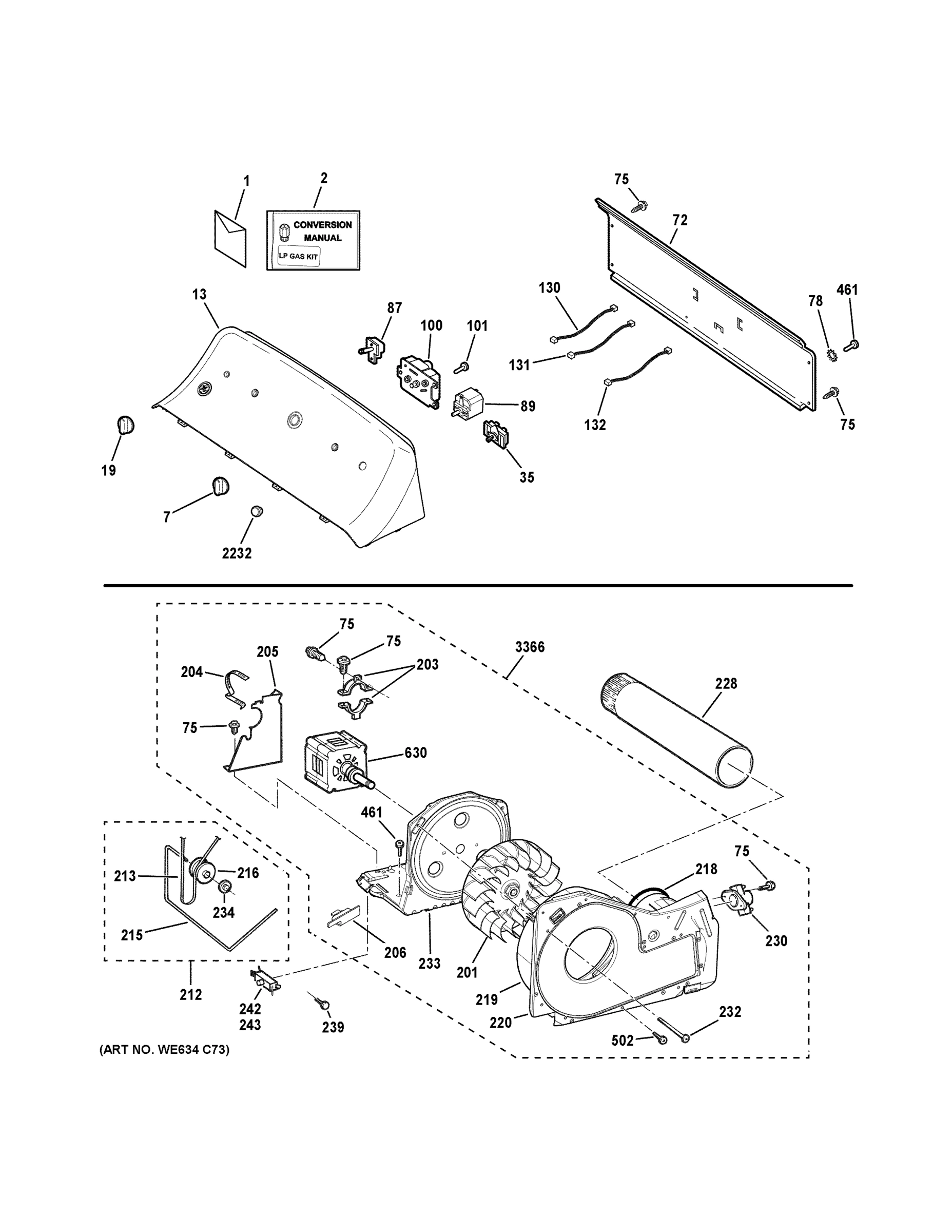 BACKSPLASH, BLOWER & MOTOR ASSEMBLY