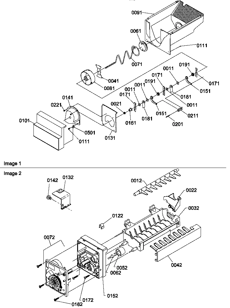 07 - ICE BUCKET AUGER AND ICE MAKER PARTS