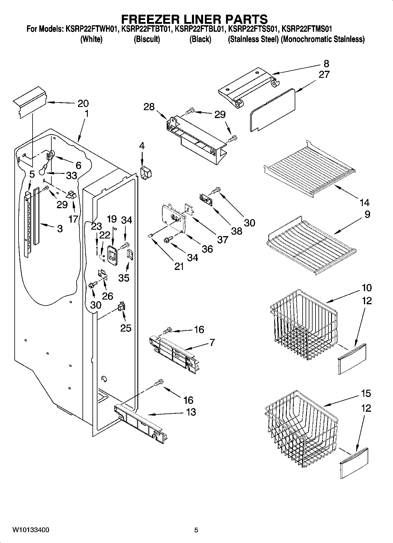 04 - FREEZER LINER PARTS