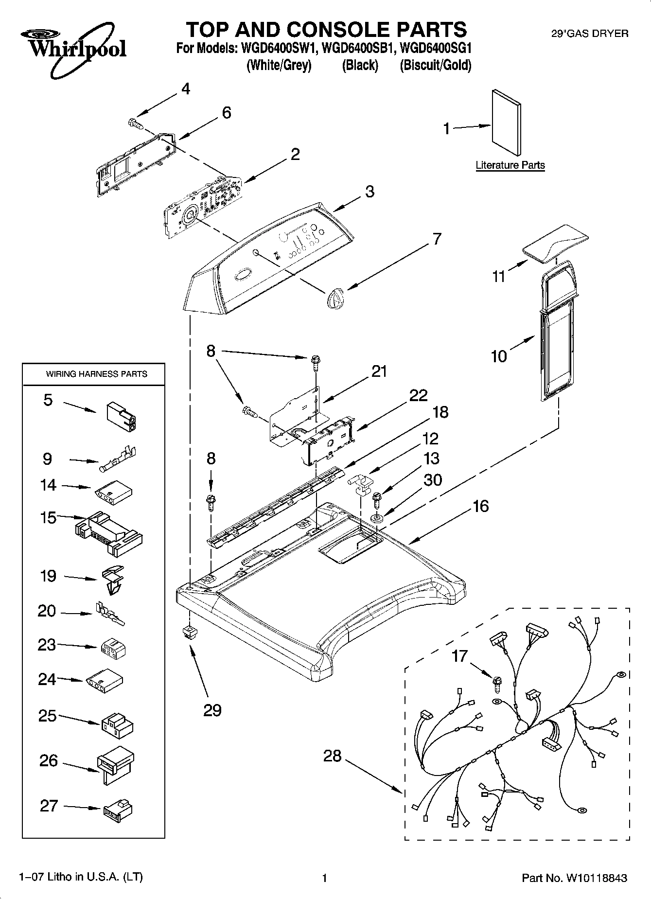 01 - TOP AND CONSOLE PARTS