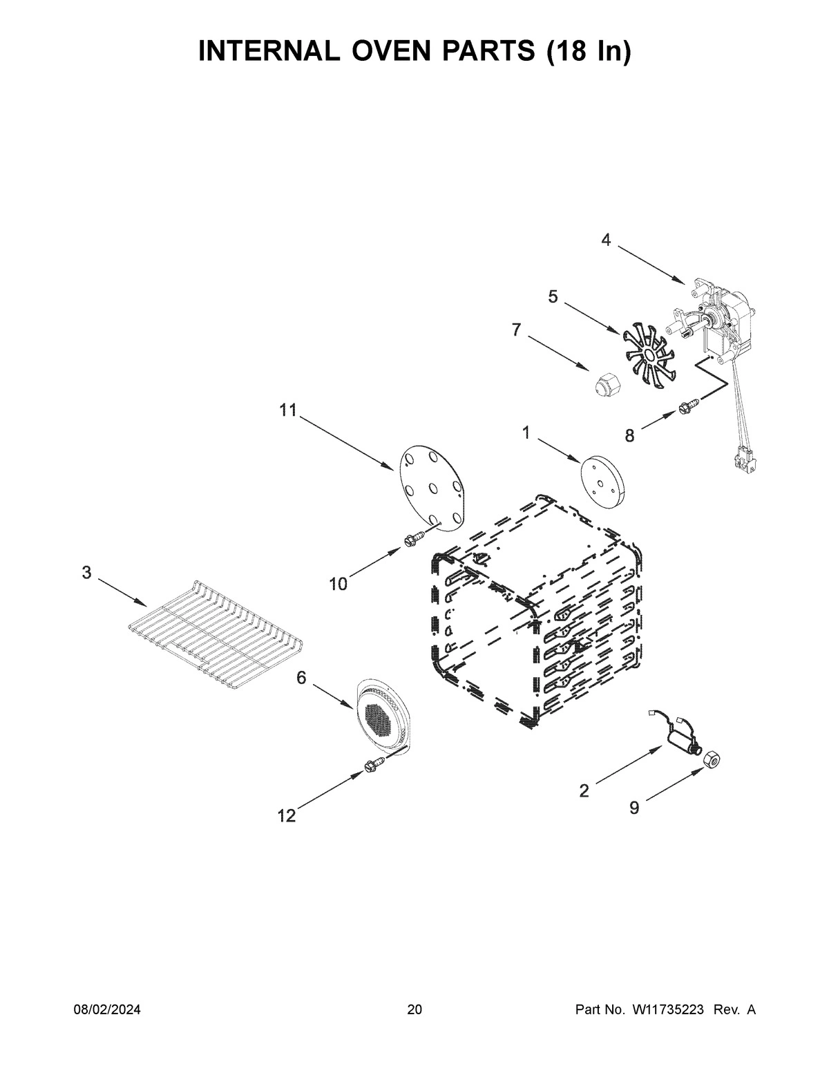 11 - INTERNAL OVEN PARTS (18 IN)