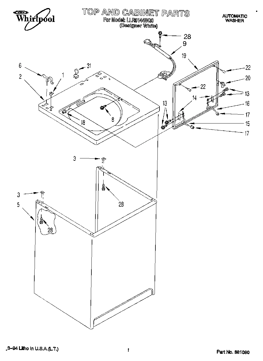 01 - TOP AND CABINET, LIT/OPTIONAL
