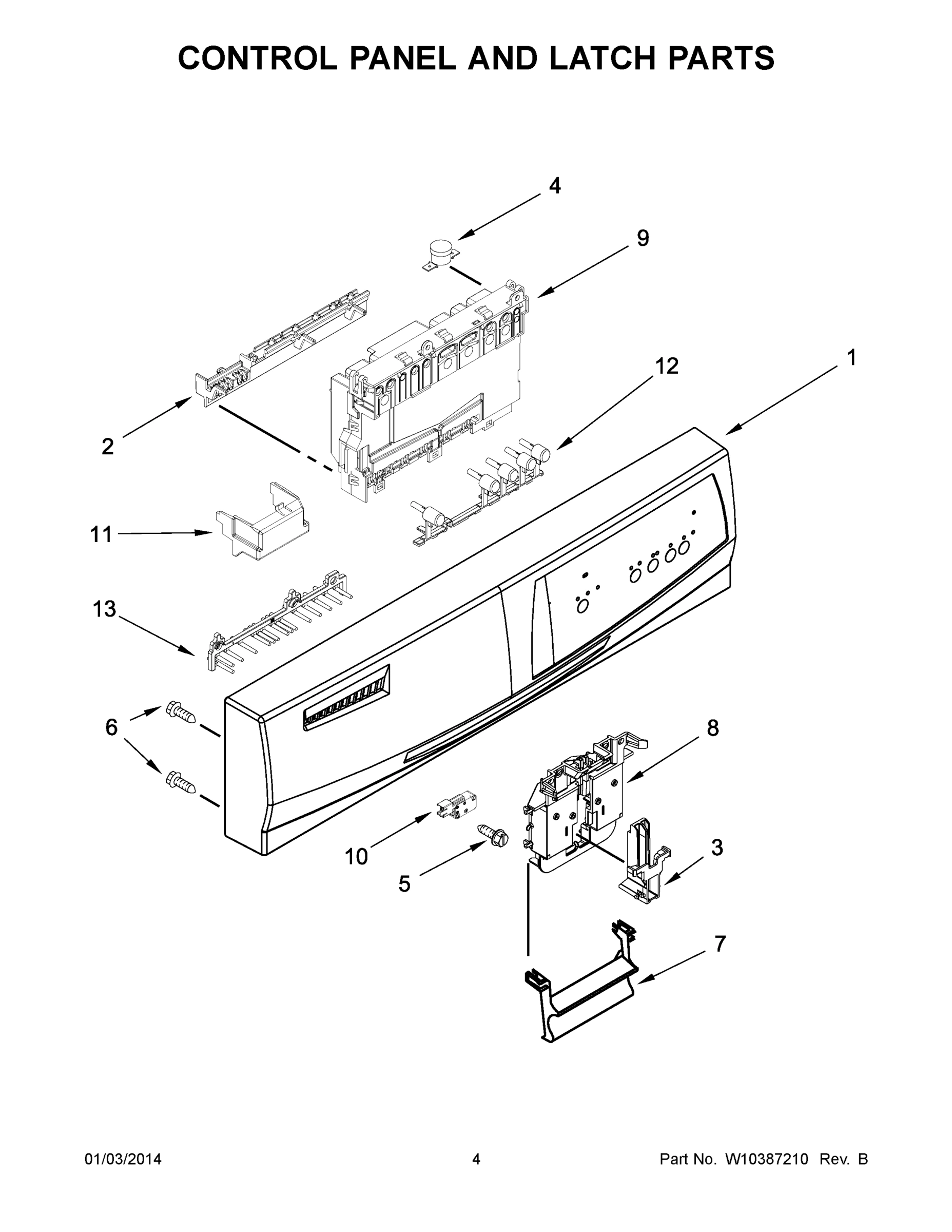 03 - CONTROL PANEL AND LATCH PARTS