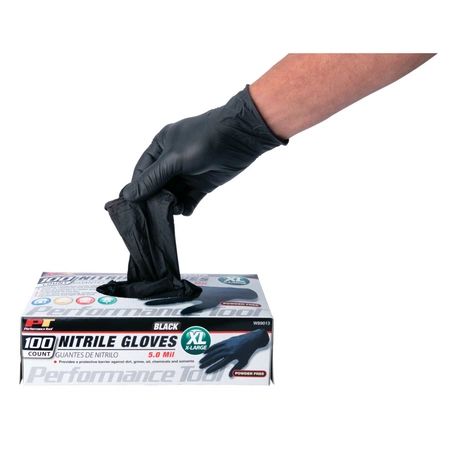W89012 Performance Tool Large Black Nitrile Gloves - Image 5