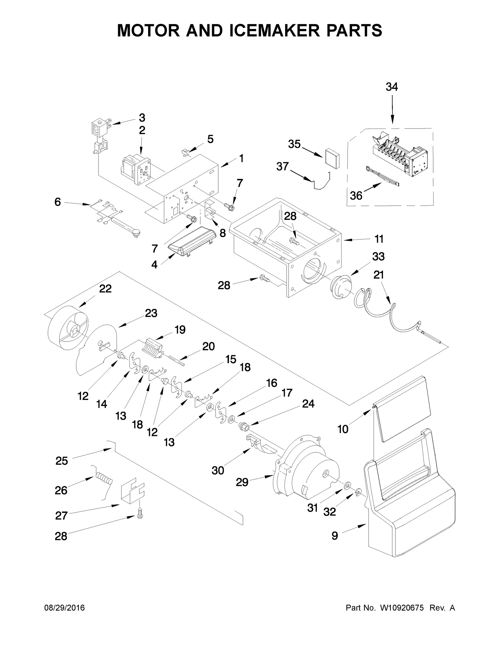 MOTOR AND ICEMAKER PARTS