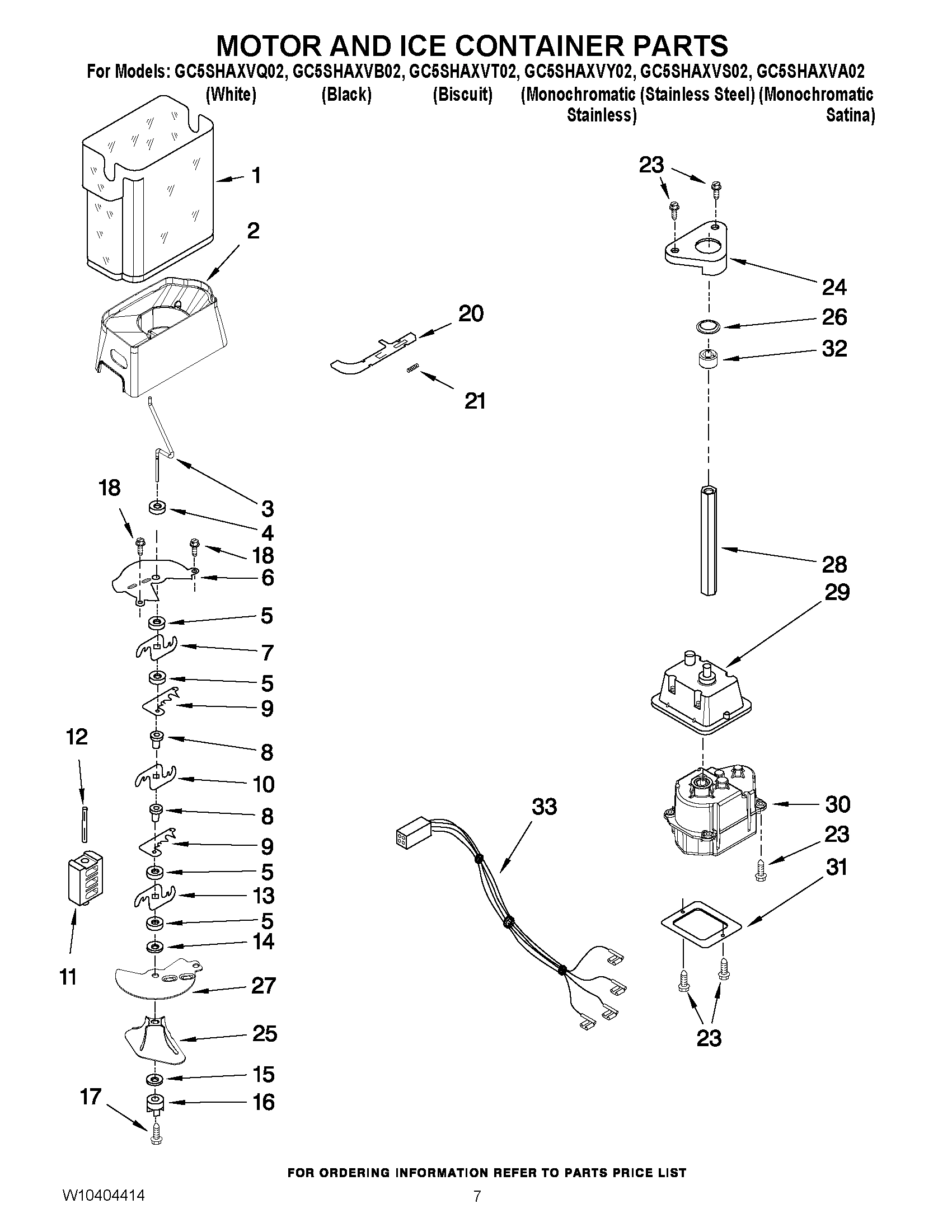 05 - MOTOR AND ICE CONTAINER PARTS