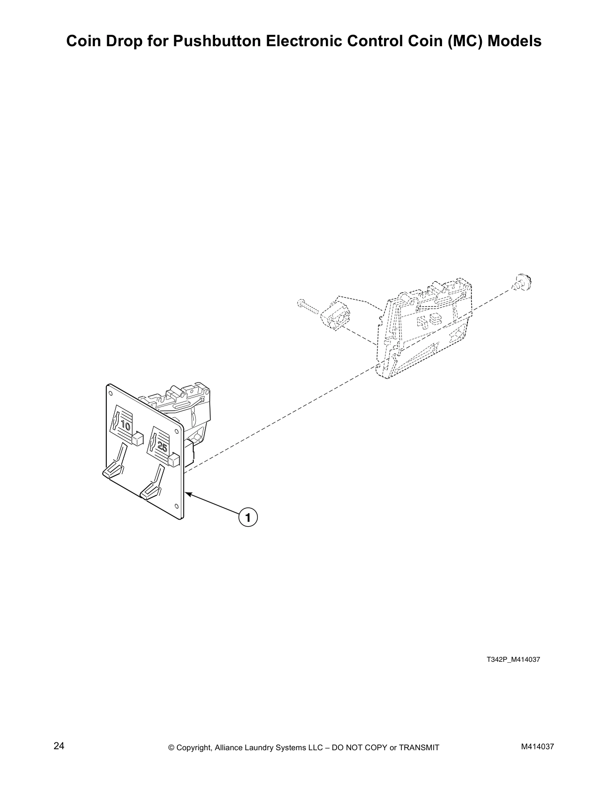 Coin Drop for Pushbutton Electronic Control Coin (MC) Models