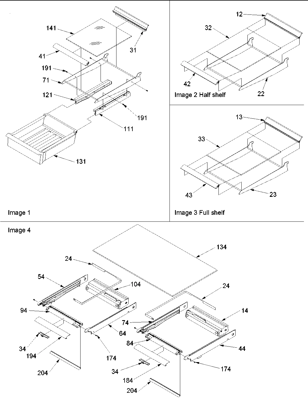 11 - SHELVING & CRISPER FRAME ASSY