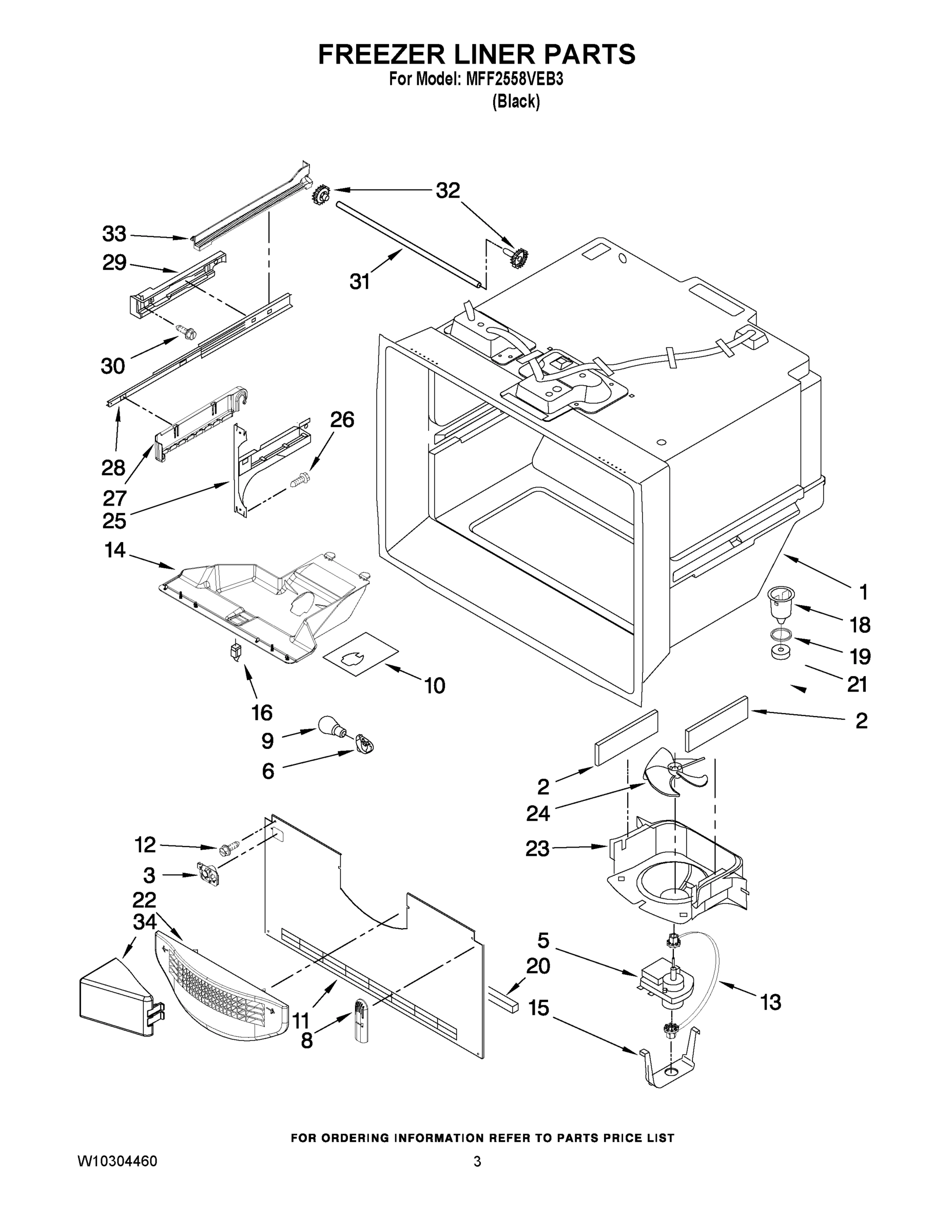 02 - FREEZER LINER PARTS