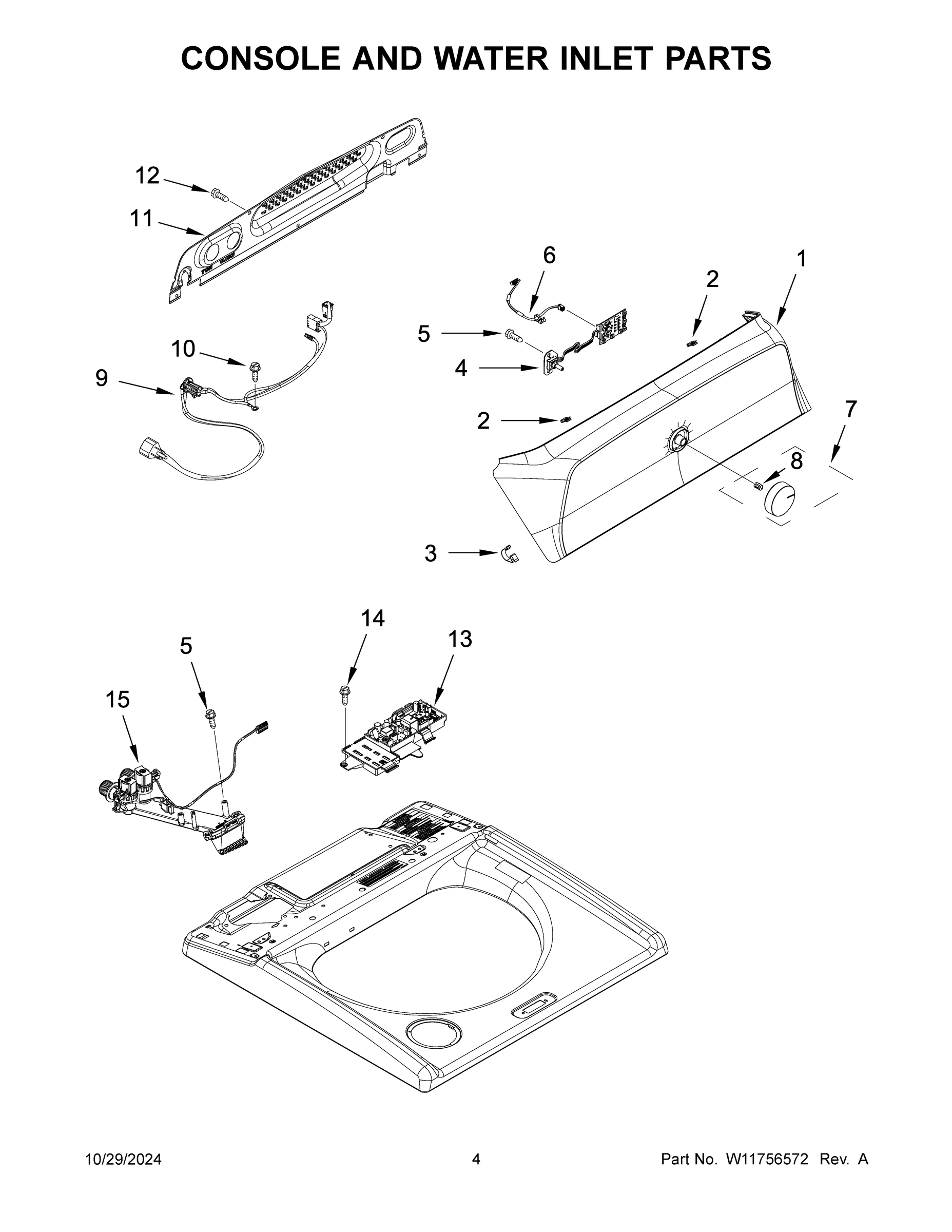 03 - CONSOLE AND WATER INLET PARTS