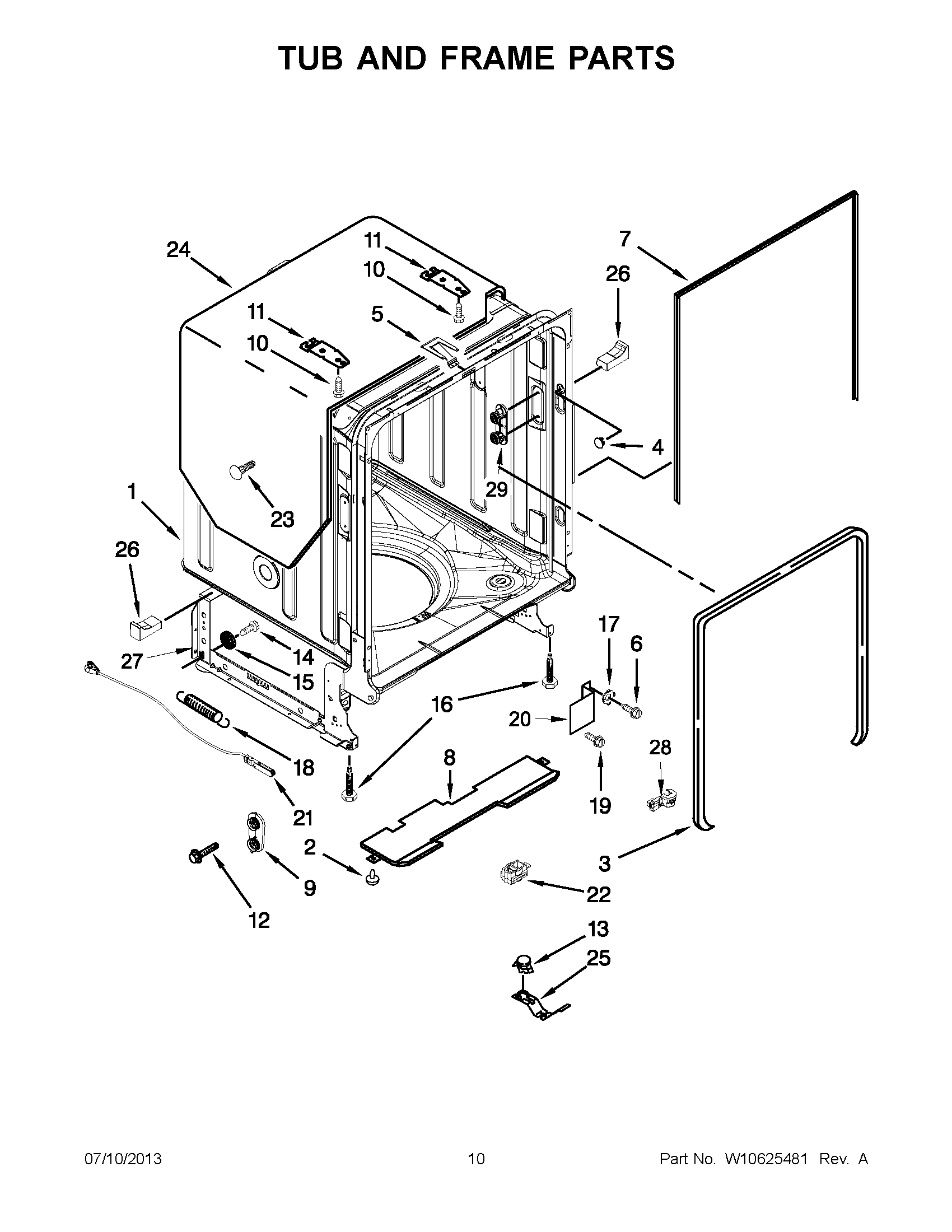 05 - TUB AND FRAME PARTS