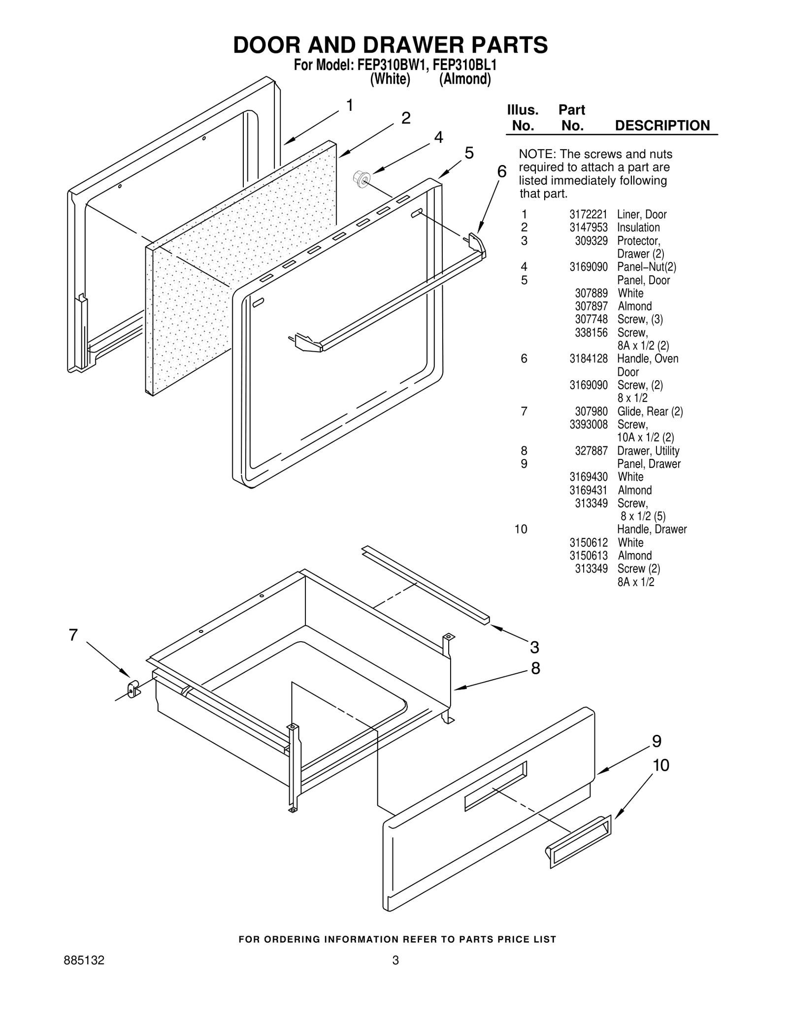 DOOR AND DRAWER PARTS