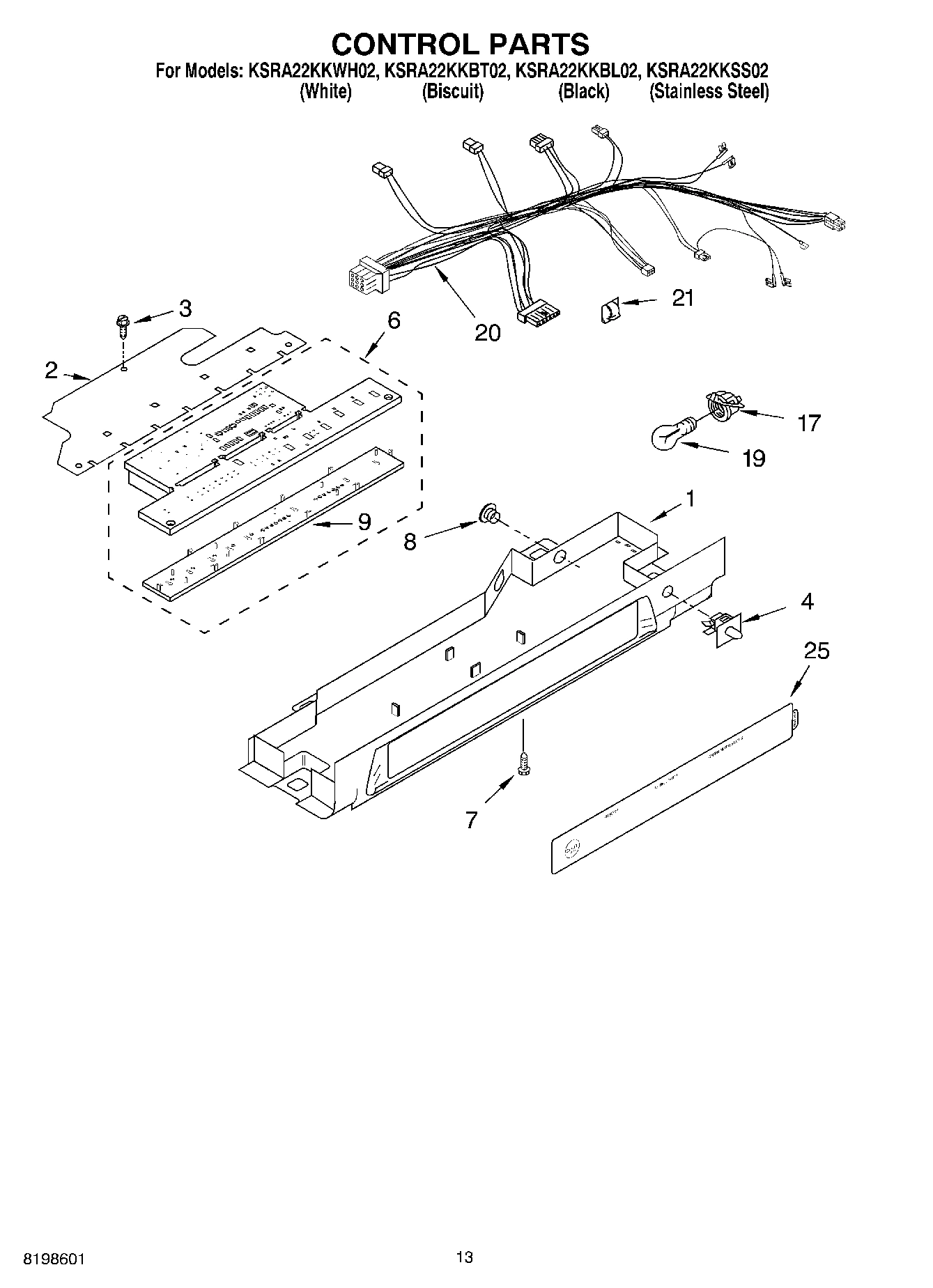 09 - CONTROL PARTS, PARTS NOT ILLUSTRATED