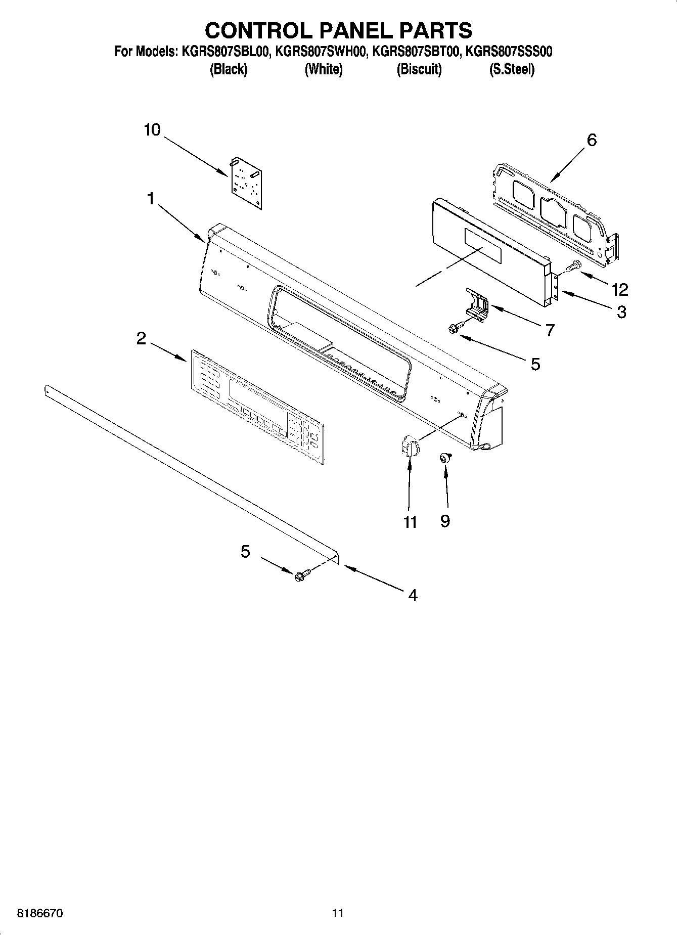 08 - CONTROL PANEL PARTS, OPTIONAL PARTS (NOT INCLUDED)