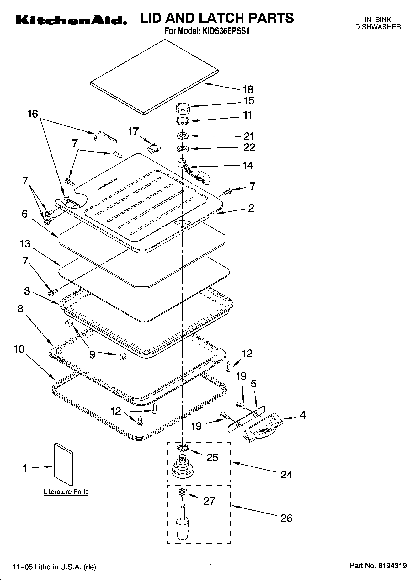 01 - LID AND LATCH PARTS
