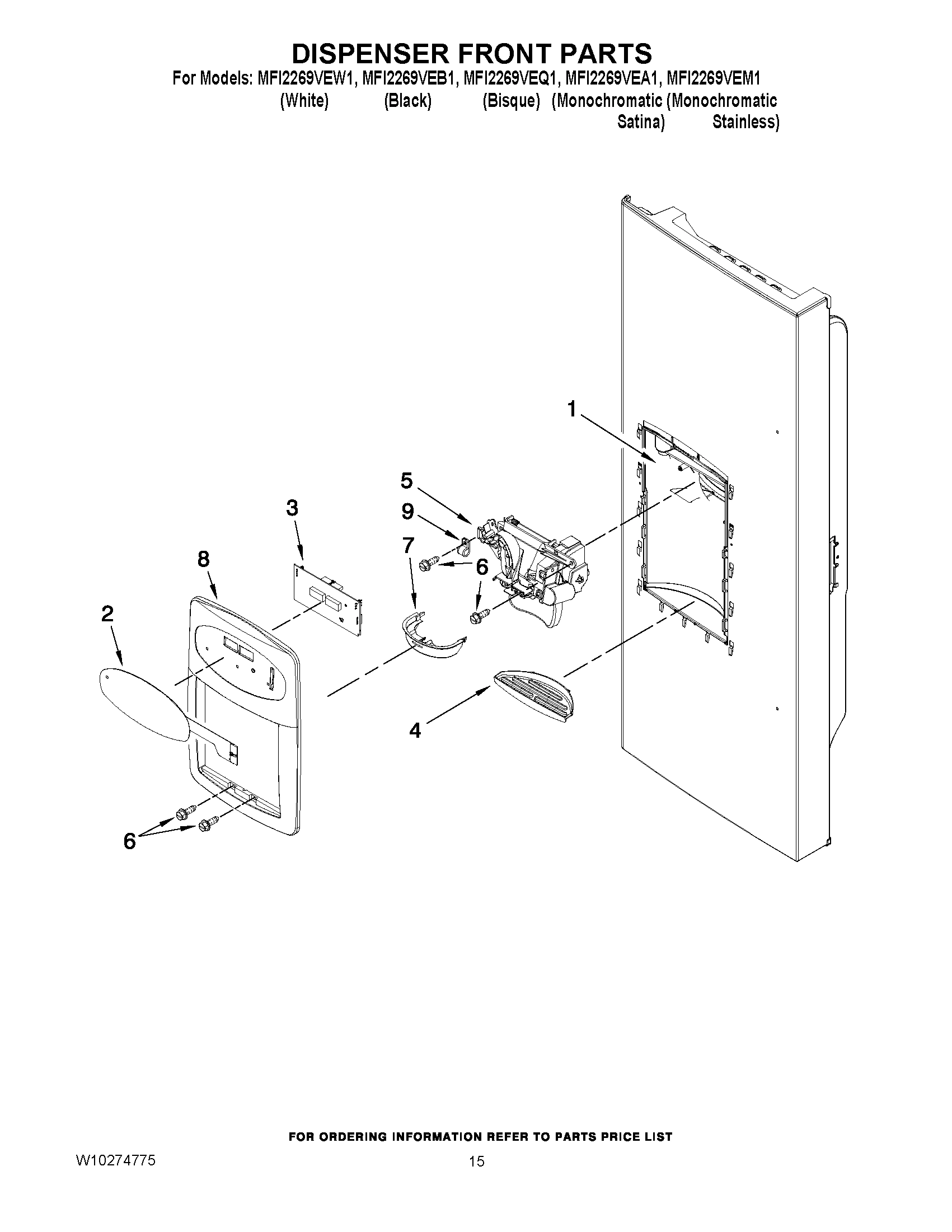 08 - DISPENSER FRONT PARTS