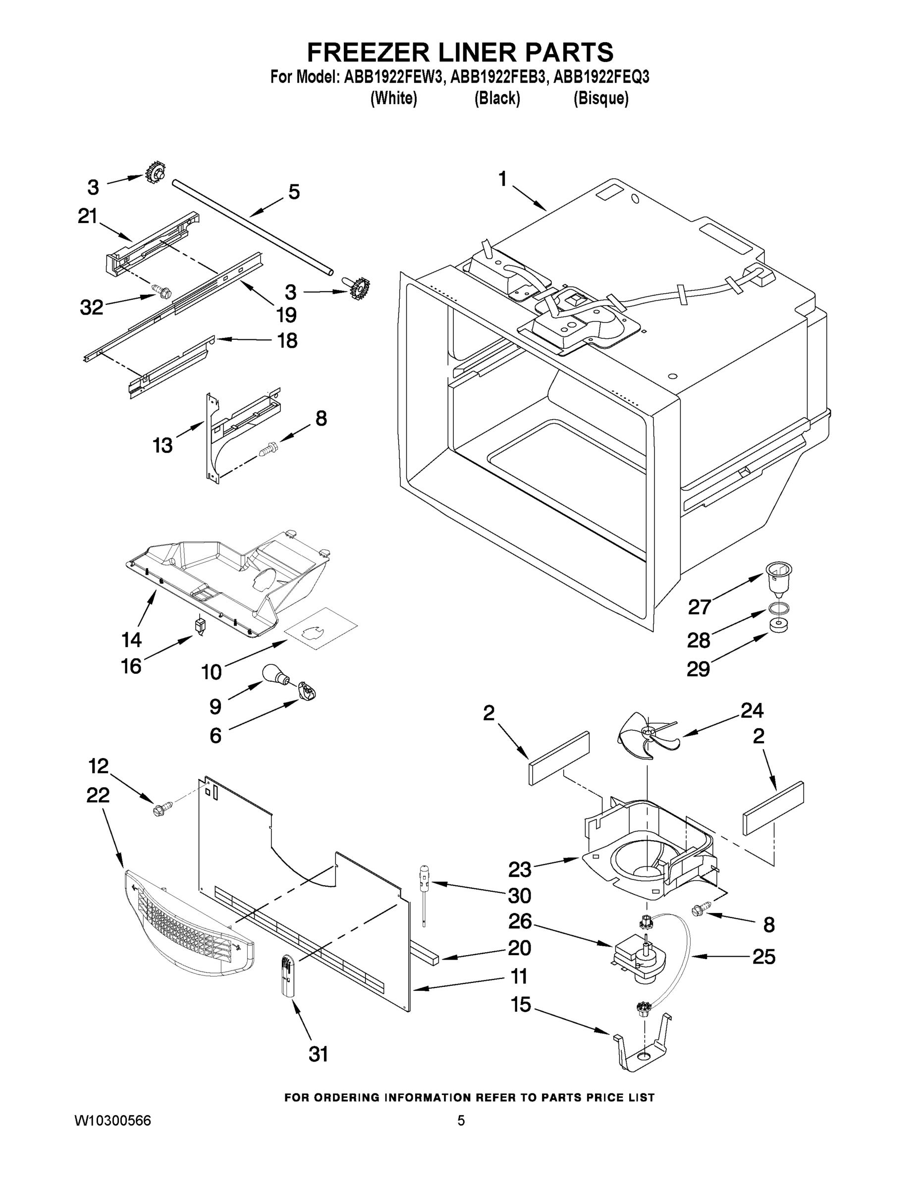 03 - FREEZER LINER PARTS