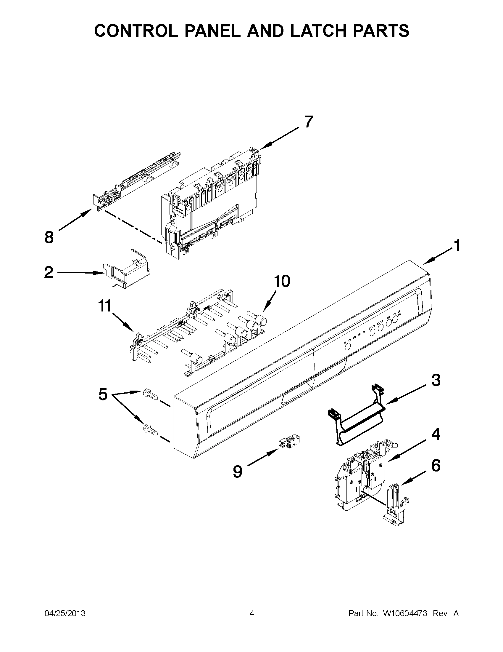 02 - CONTROL PANEL AND LATCH PARTS