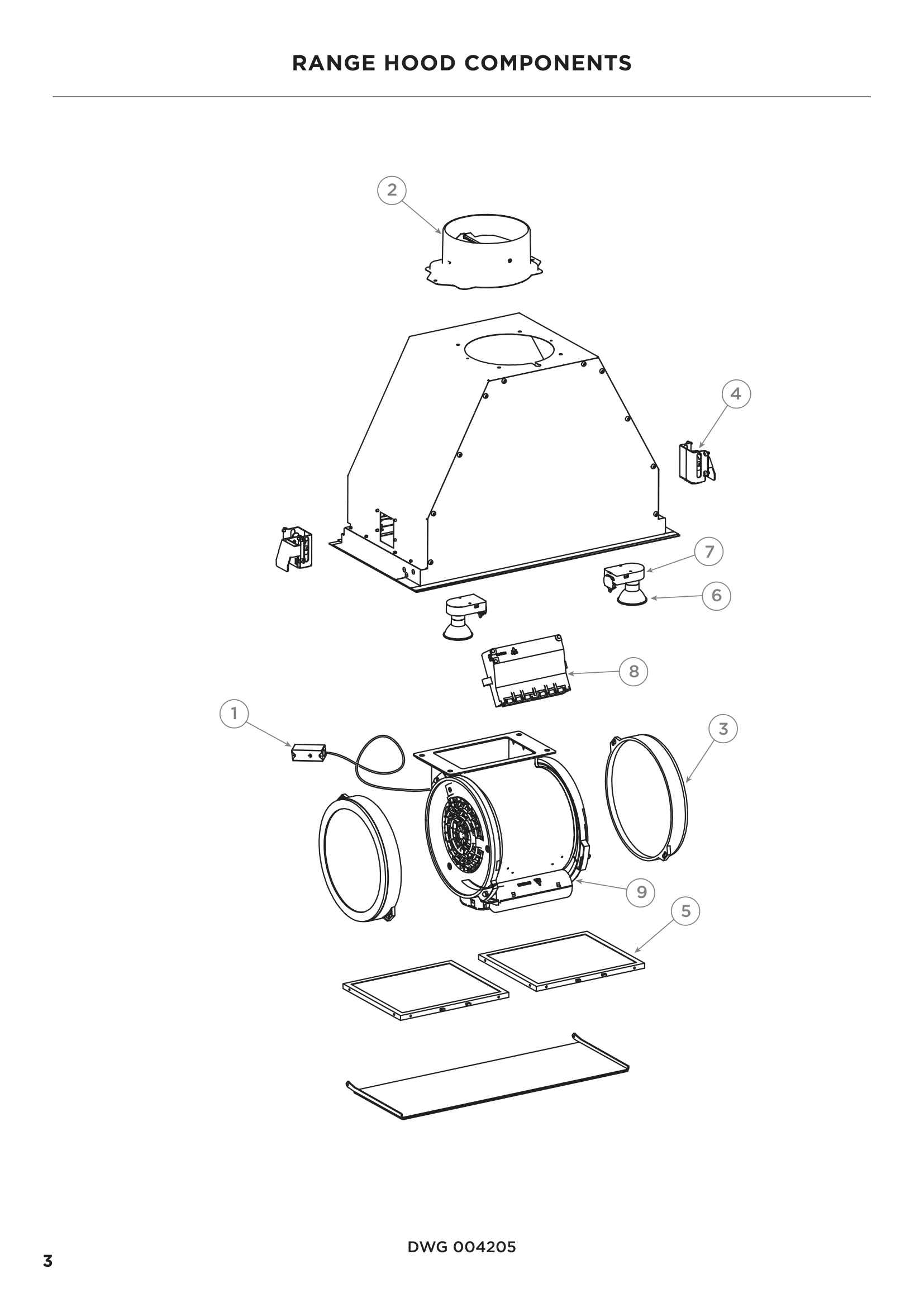 RANGE HOOD COMPONENTS