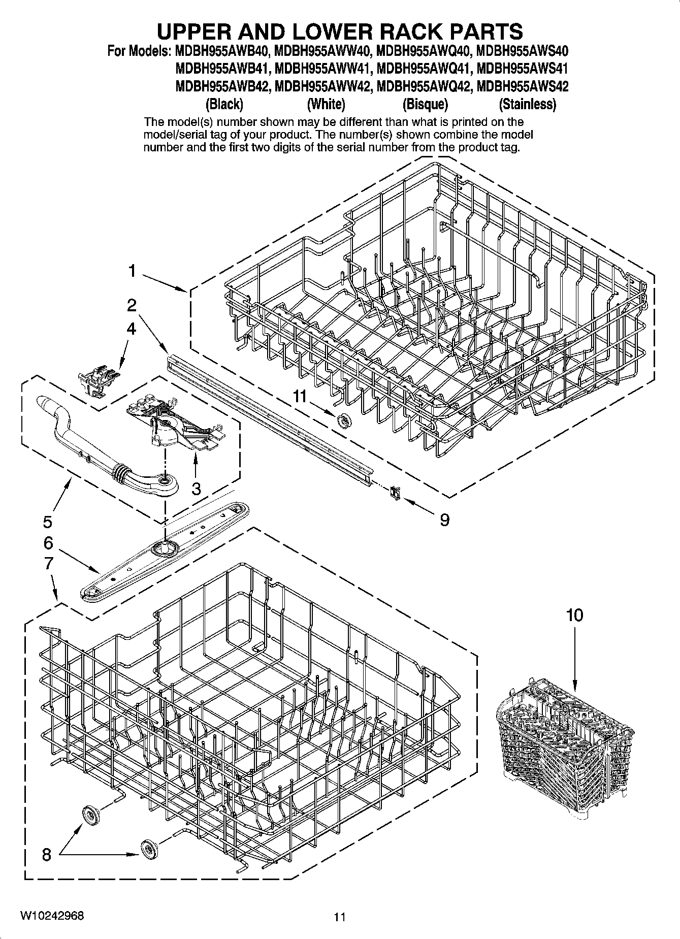 09 - UPPER AND LOWER RACK PARTS