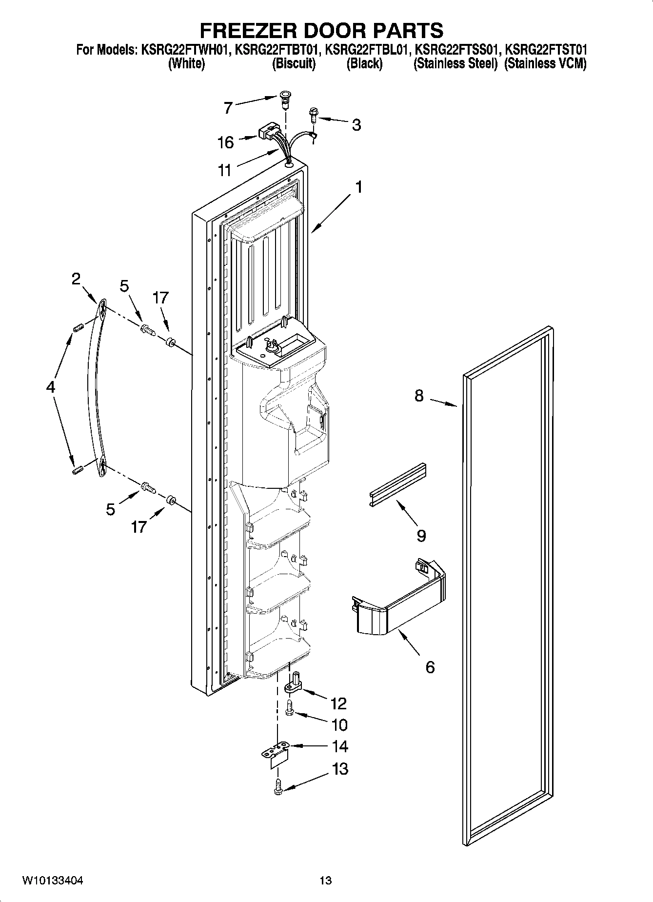 08 - FREEZER DOOR PARTS
