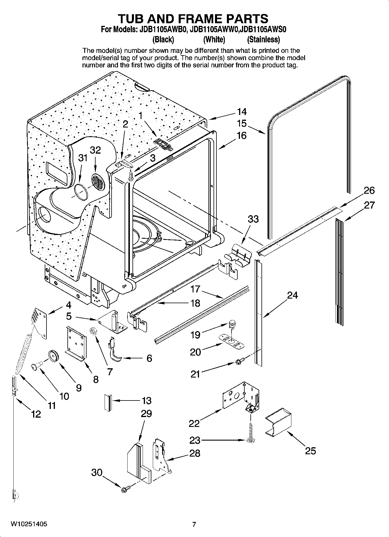 07 - TUB AND FRAME PARTS