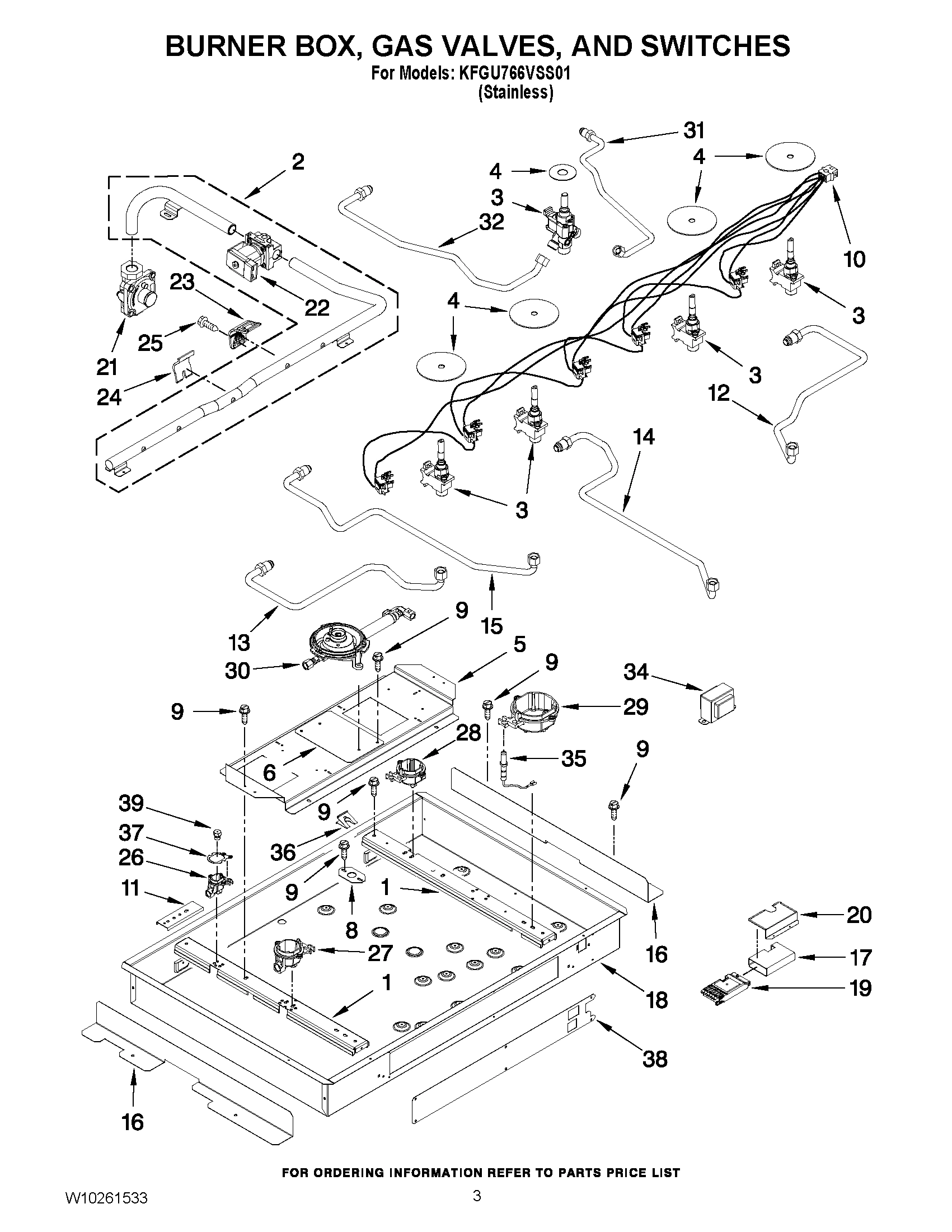 02 - BURNER BOX, GAS VALVES, AND SWITCHES