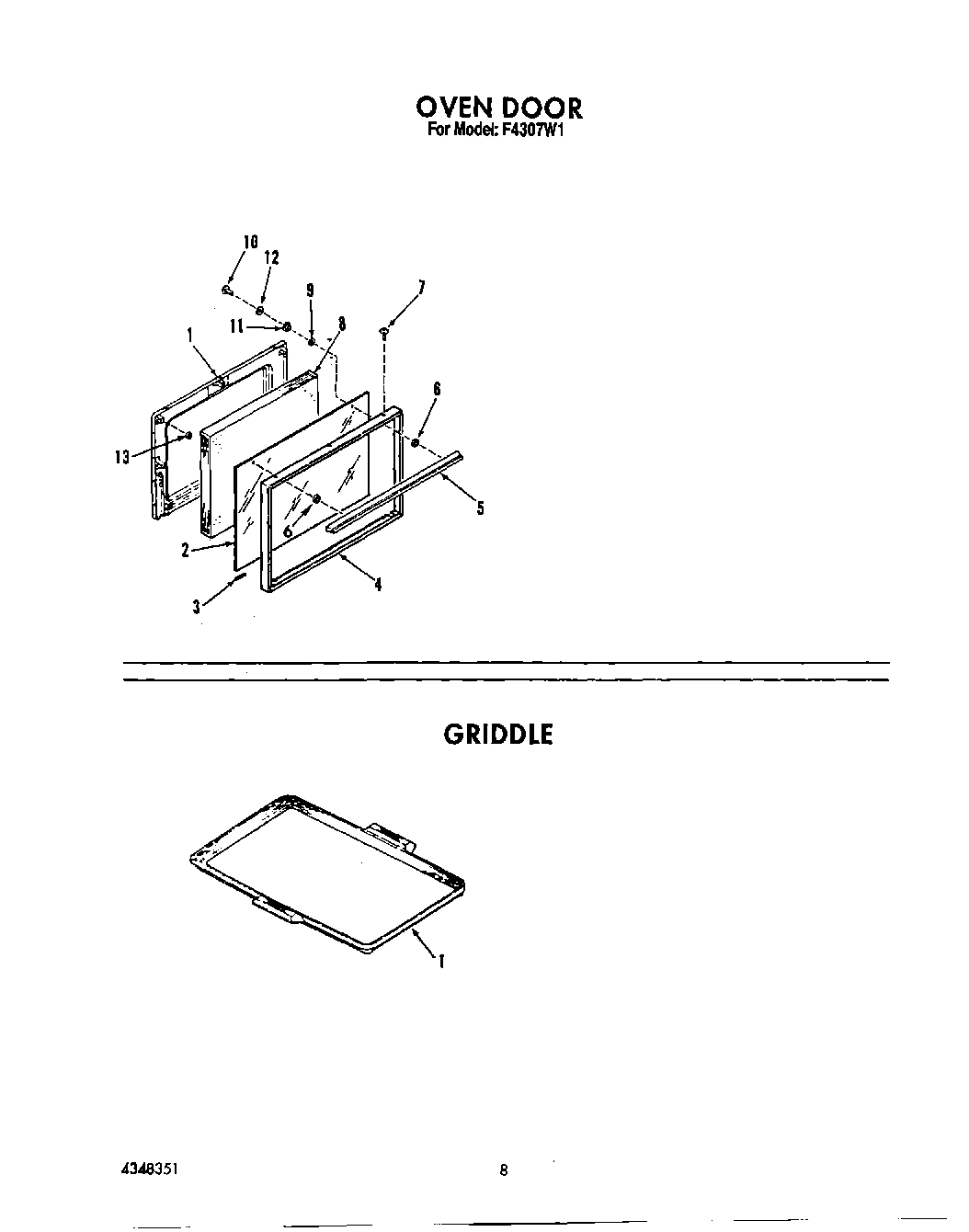 06 - OVEN DOOR , GRIDDLE