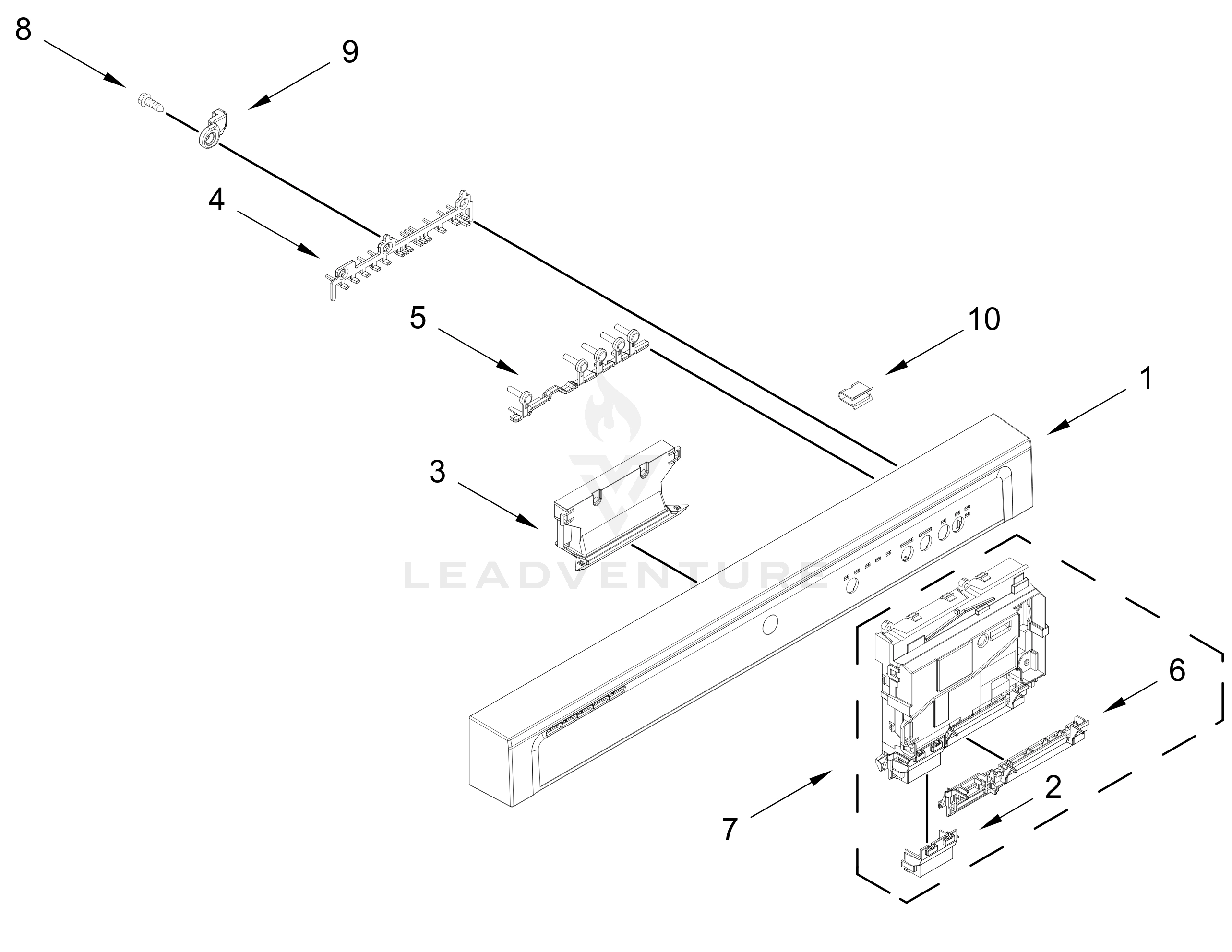 CONTROL PANEL AND LATCH PARTS