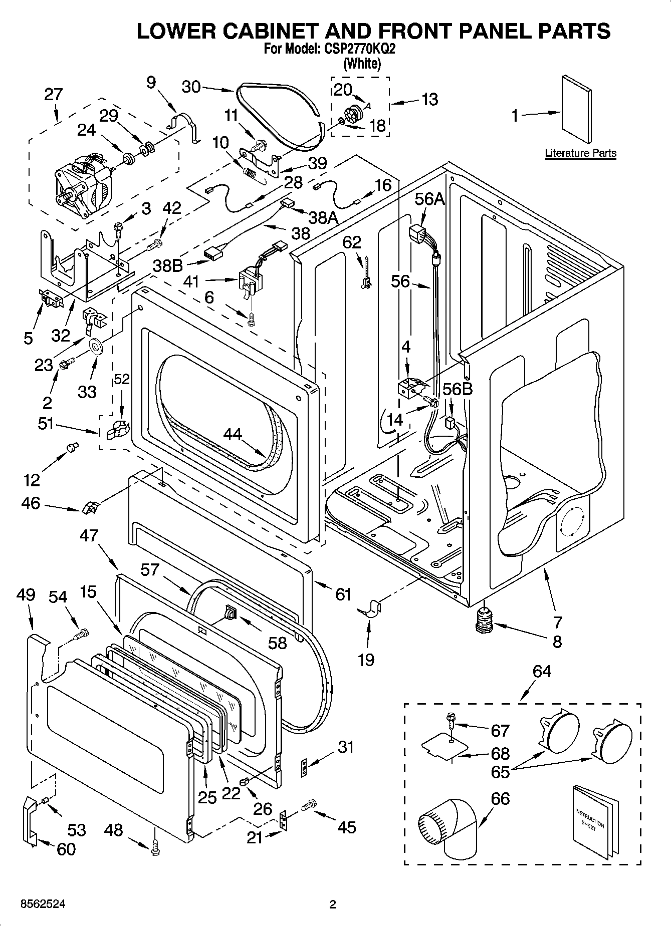 01 - LOWER CABINET AND FRONT PANEL PARTS