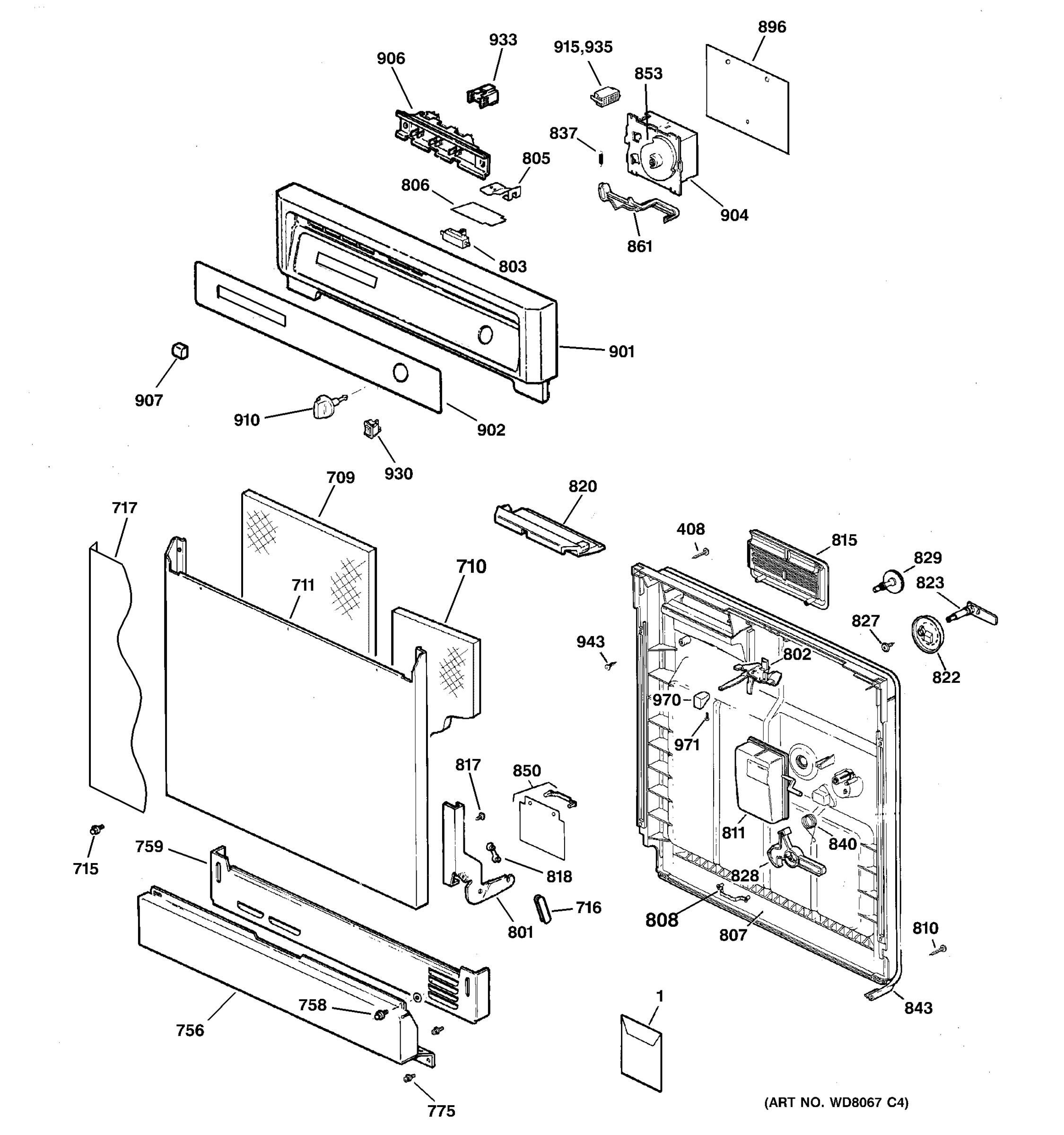 ESCUTCHEON & DOOR ASSEMBLY